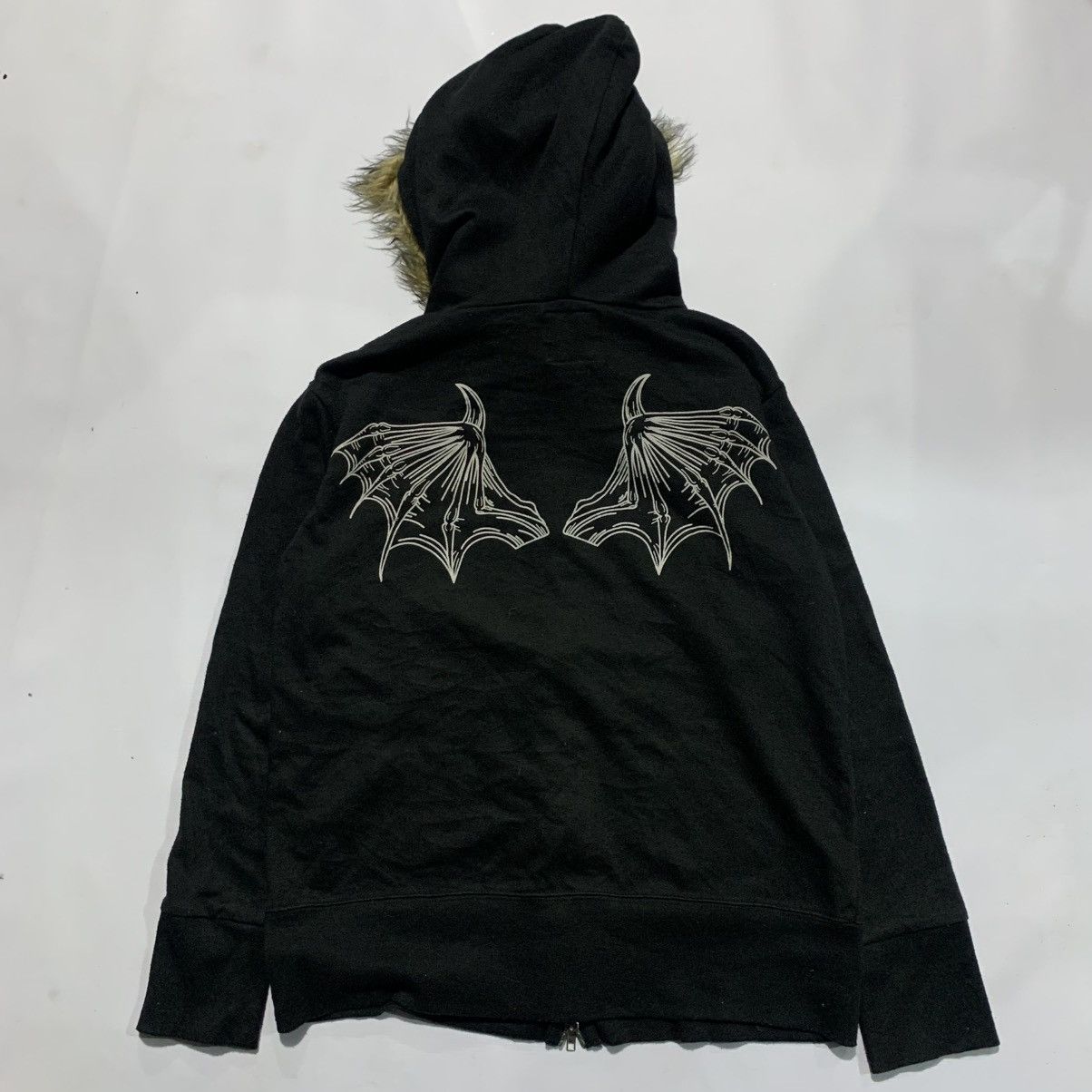 Japanese Brand Gladnews skull fur zip hoodie Size US M / EU 48-50 / 2 - 6 Thumbnail