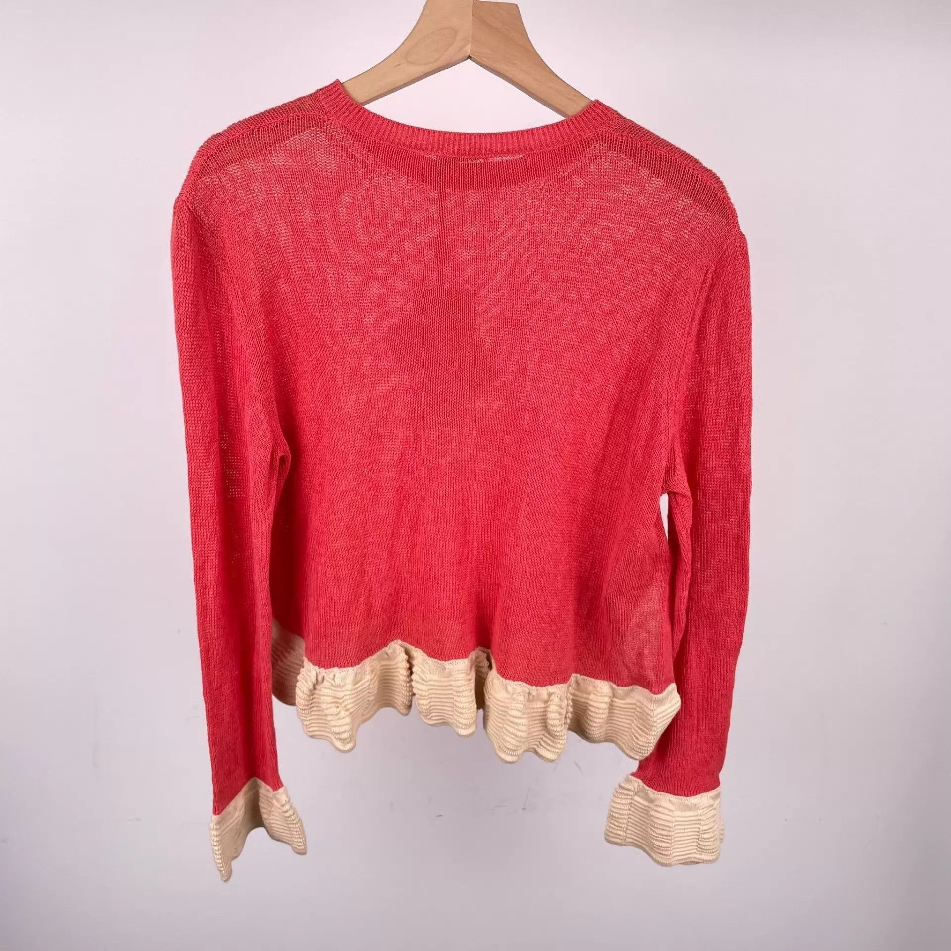 Miu Miu MIU MIU Women's Ruffled Sleeve Knit Top - New Size XS / US 0-2 / IT 36-38 - 2 Thumbnail