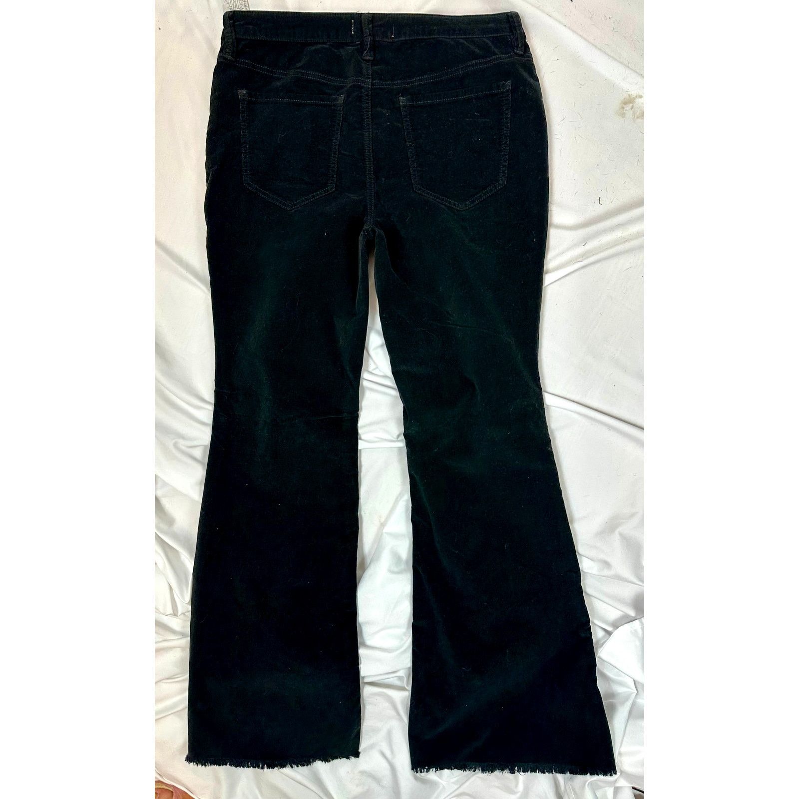 Free People Free People Corduroy Raw Hem Flare Jeans Black Noir 31 Size 31" - 6 Thumbnail