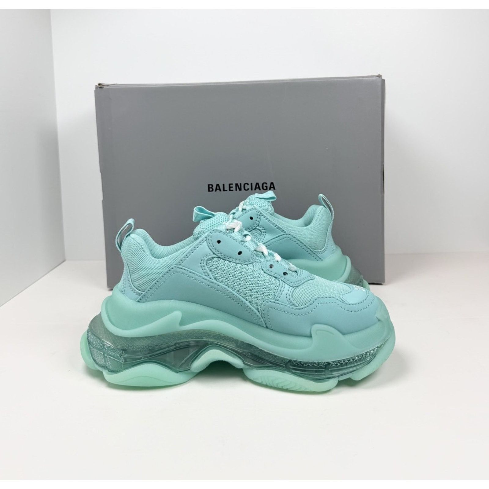 Balenciaga Size 35EU/5W - Balenciaga Triple S Turquoise NEW Size US 5 / IT 35 - 6 Thumbnail