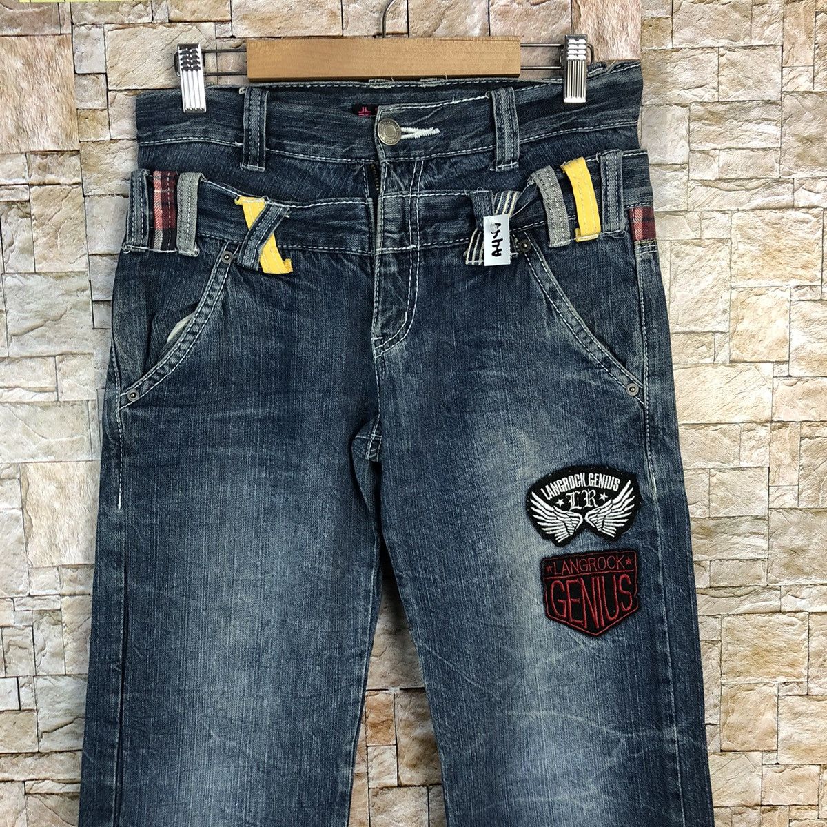 Japanese Brand Lang Rock Blue Double Waist Blue Denim Pants #A447 Size US 28 / EU 44 - 5 Thumbnail
