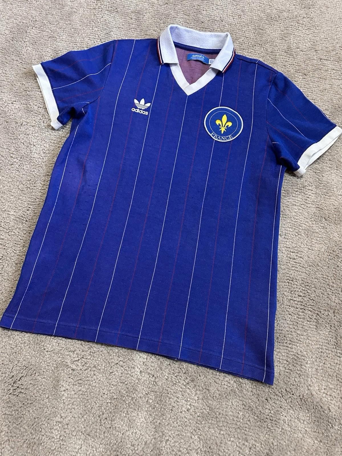 Adidas 1982 FRANCE #10 PLATINI RETRO FOOTBALL SHIRT SOCCER JERSEY Size US M / EU 48-50 / 2 - 2 Thumbnail