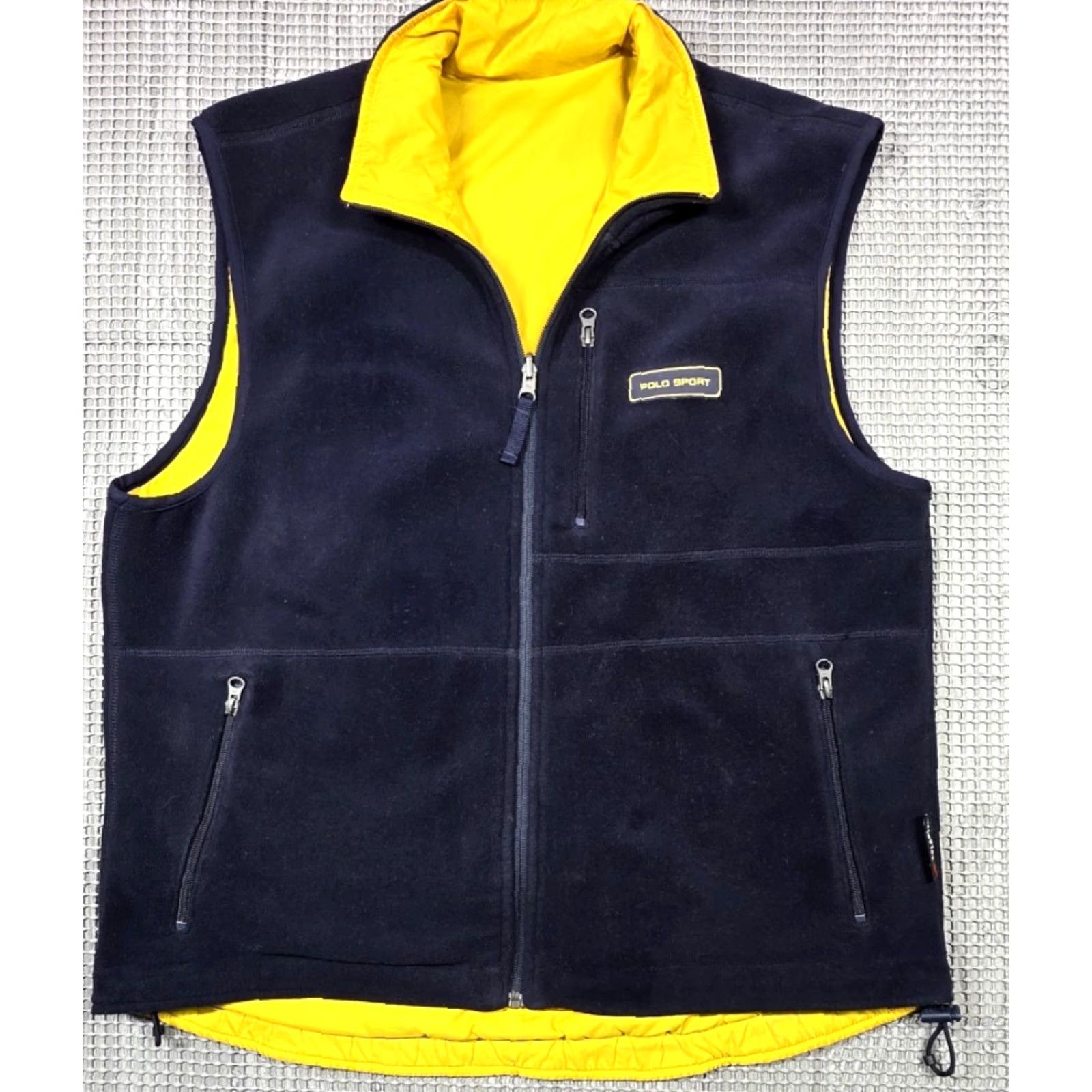 Polo Ralph Lauren VINTAGE Polo Ralph Lauren Polo Sport Vest L Yellow Blue Reversible Polartec Fleece Fullzip Size US L / EU 52-54 / 3 - 5 Thumbnail
