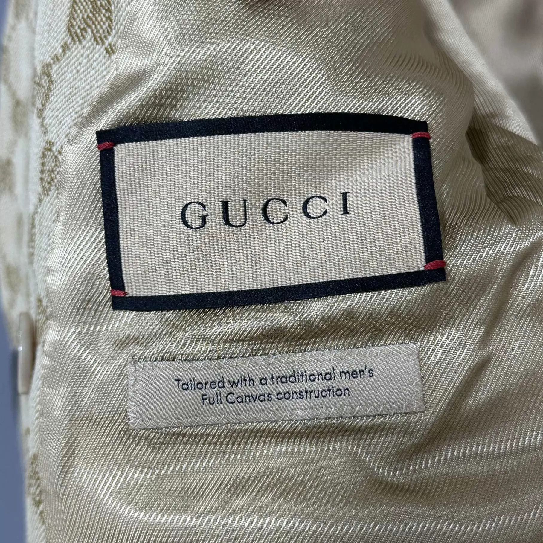 Gucci GUCCI Khaki allover DB gold Btn blazer 40 Size S / US 4 / IT 40 - 5 Thumbnail