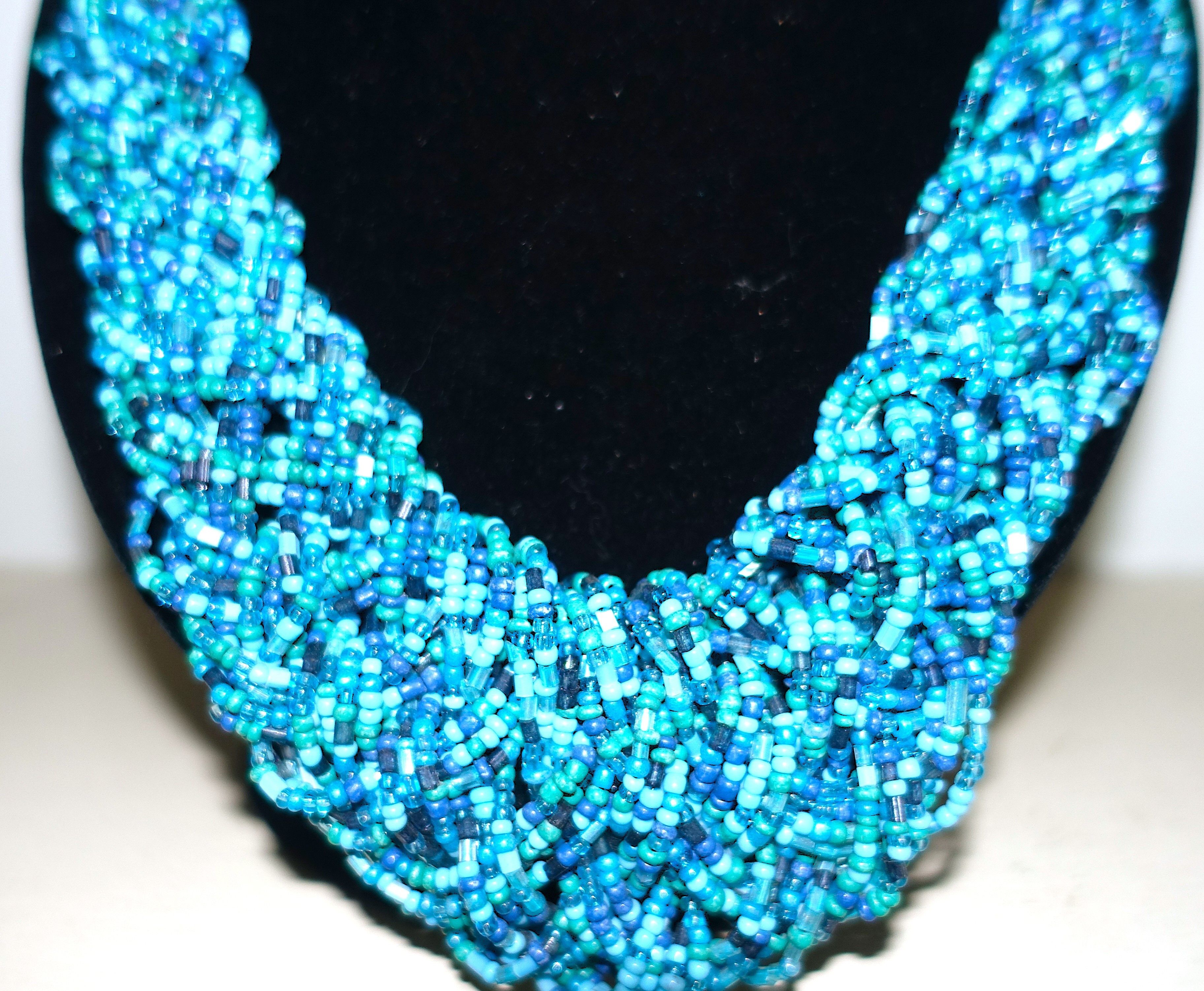 Vintage Faux Turquoise Beaded Bib Necklace Size ONE SIZE - 4 Thumbnail