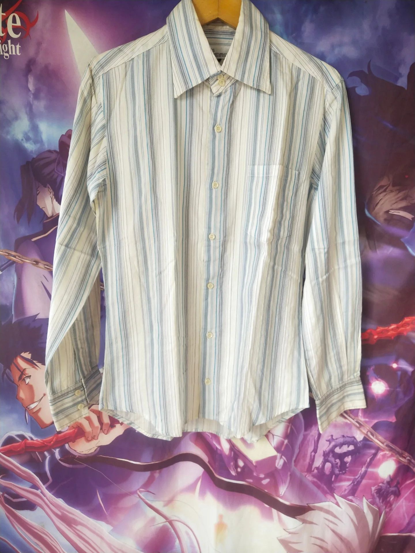 Japanese Brand Vintage Tess 8 Japan Made Striped Shirt Size L / US 10 / IT 46 - 1 Thumbnail