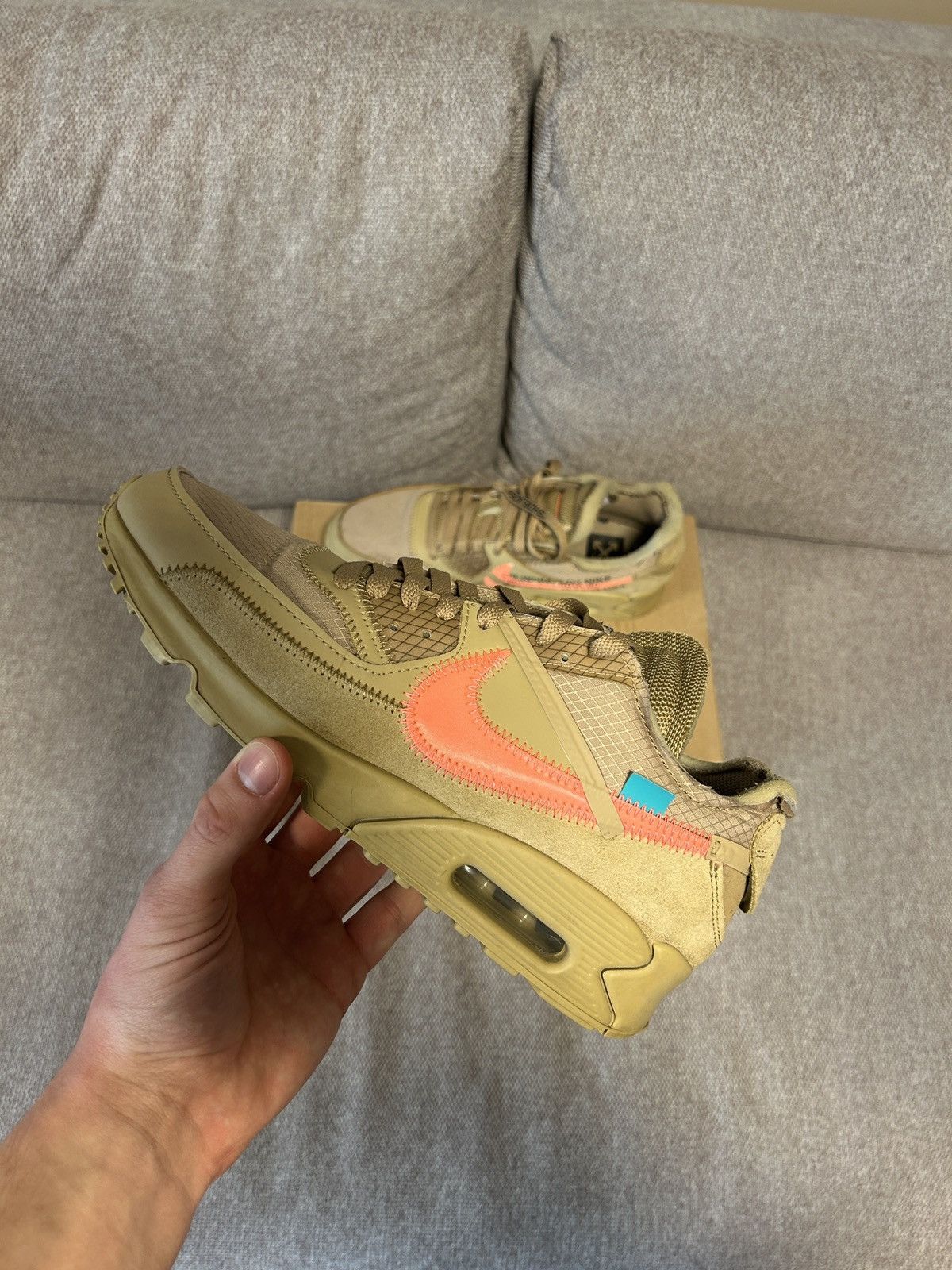 Nike × Off-White Nike Air Max 90 Off-white Desert Ore Size US 7 / EU 40 - 2 Thumbnail