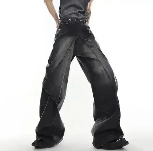 Japanese Brand Deconstruct Wide Leg Washed Jeans Pants y2k Size US 32 / EU 48 - 5 Thumbnail