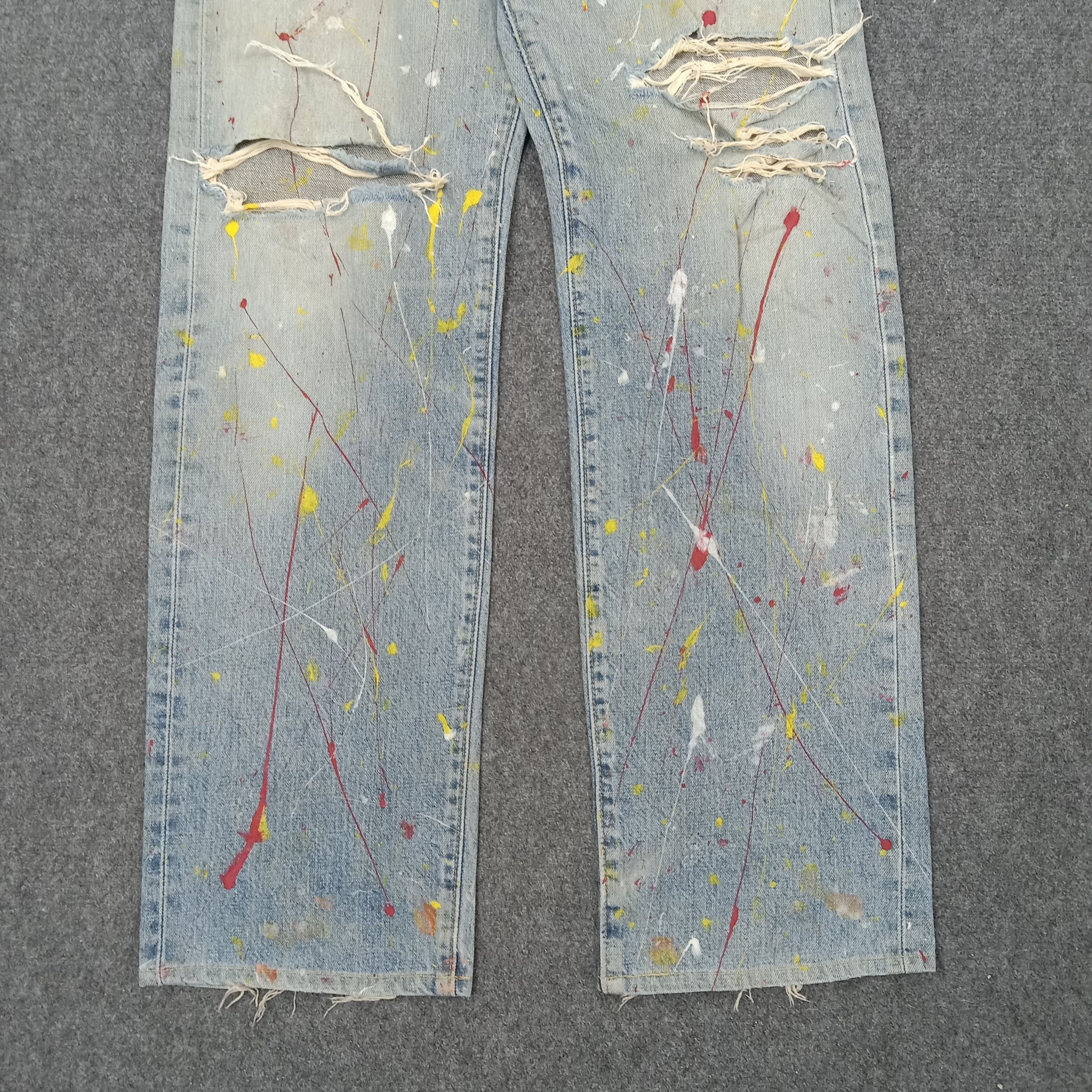 Levi's Levi's American Paint Art Distressed Denim Jeans c235n27 Size US 31 - 5 Thumbnail