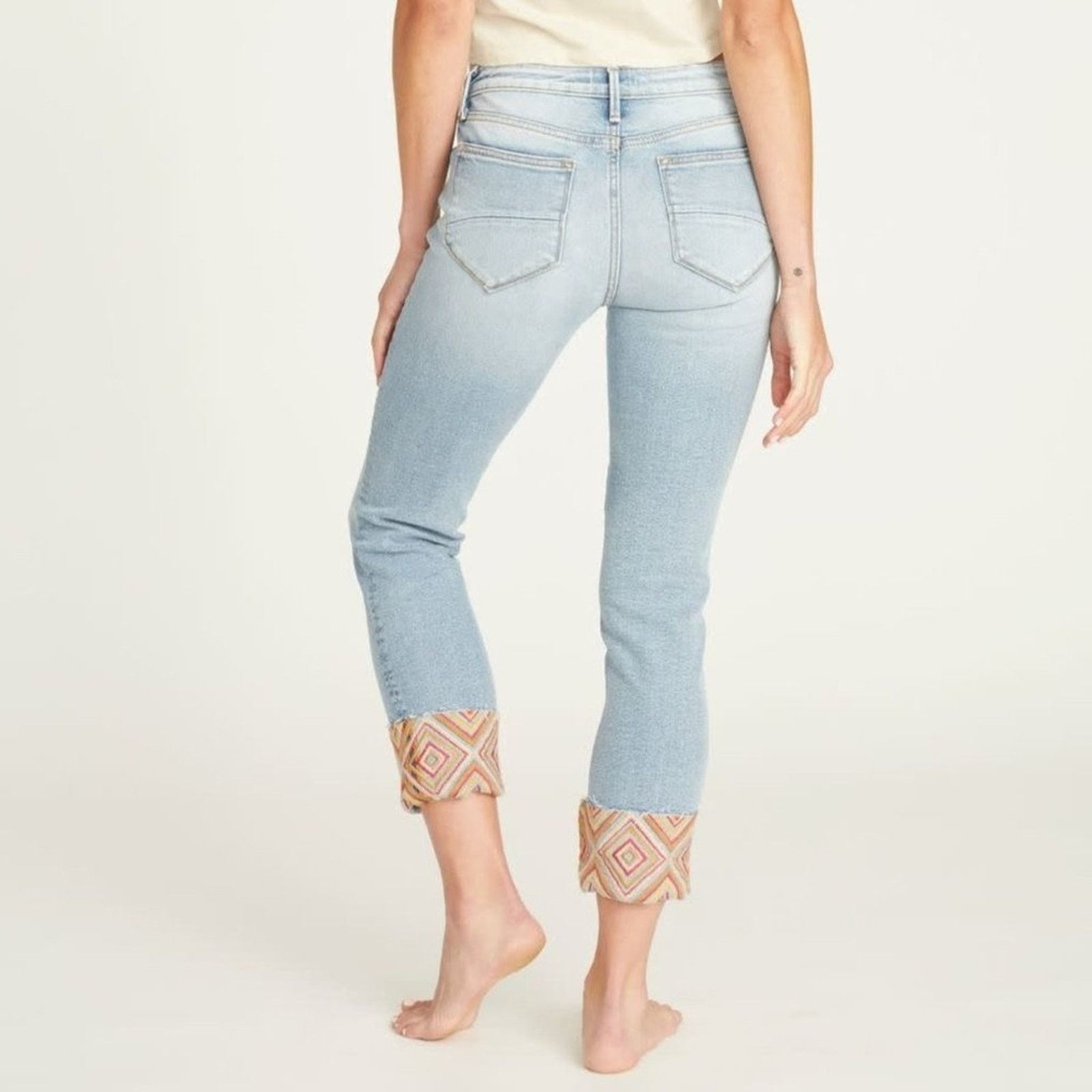Other Driftwood Colette Crop Jean Diamond Daze Blue Embroidered 33 Size 33" - 2 Thumbnail