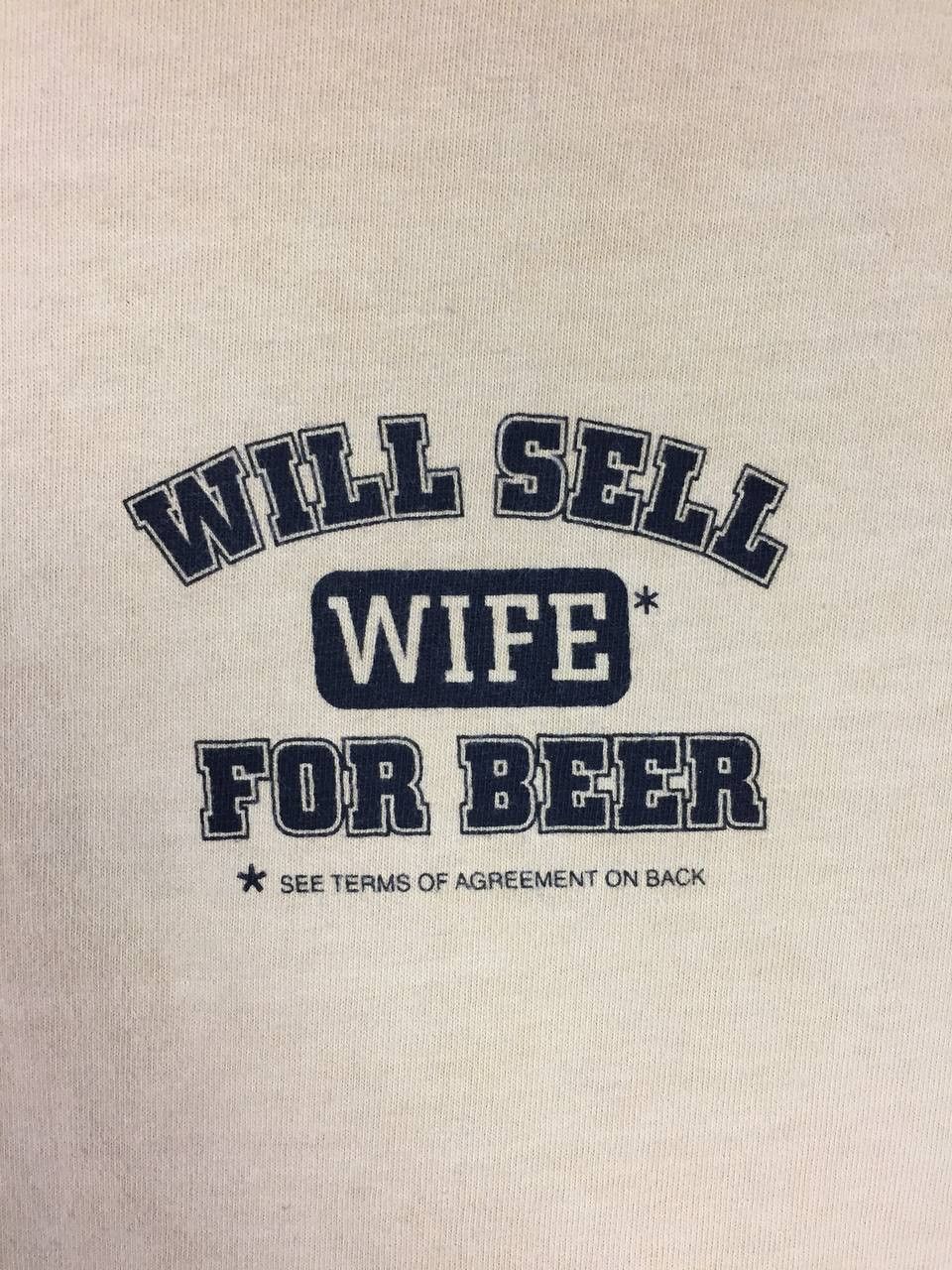 Vintage Vtg Crazy Shirt Hawaii Will Sell Wife For Beer Tee Size US L / EU 52-54 / 3 - 8 Thumbnail