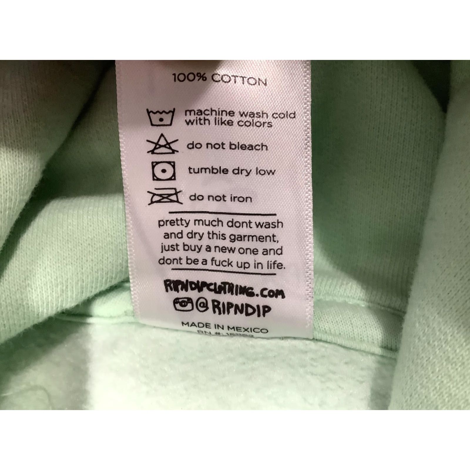 RIPNDIP RIPNDIP Hoodie Sweatshirt Mens XS Mint Green Must Be Nice Alien Cat Graphic Size US XS / EU 42 / 0 - 7 Thumbnail