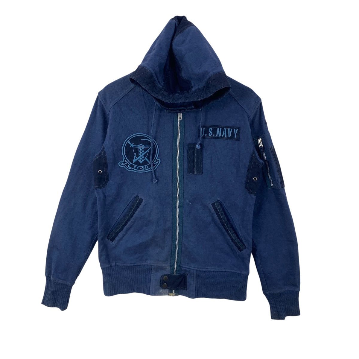 Avirex Vintage AVIREX U.S. VF-211 Hooded Bomber Jacket Military Size US M / EU 48-50 / 2 - 3 Thumbnail