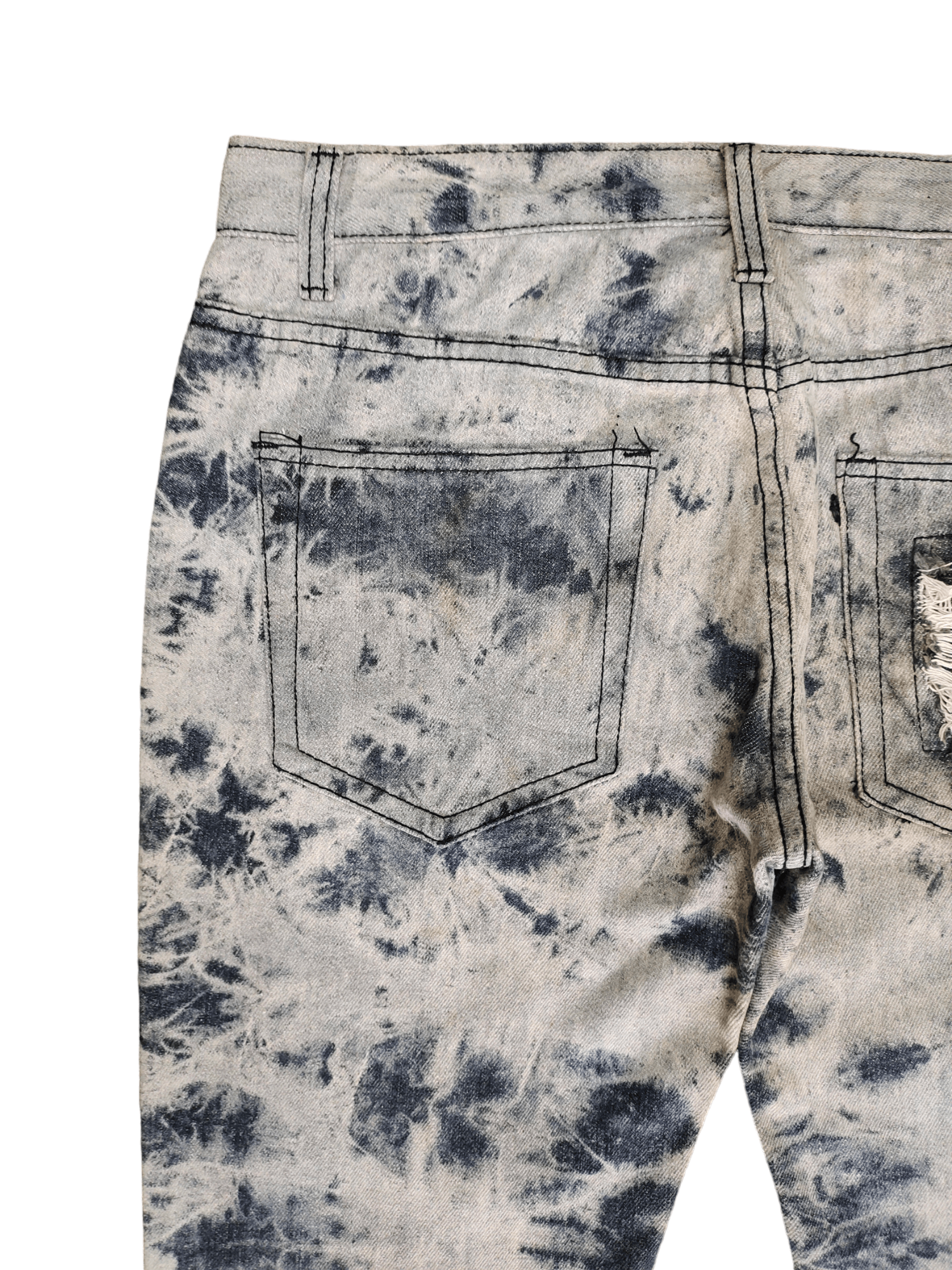 Share Spirit Homme Berning Sho Bleach Wash Distressed Denim Pants Punk Gothic Size US 33 - 12 Thumbnail