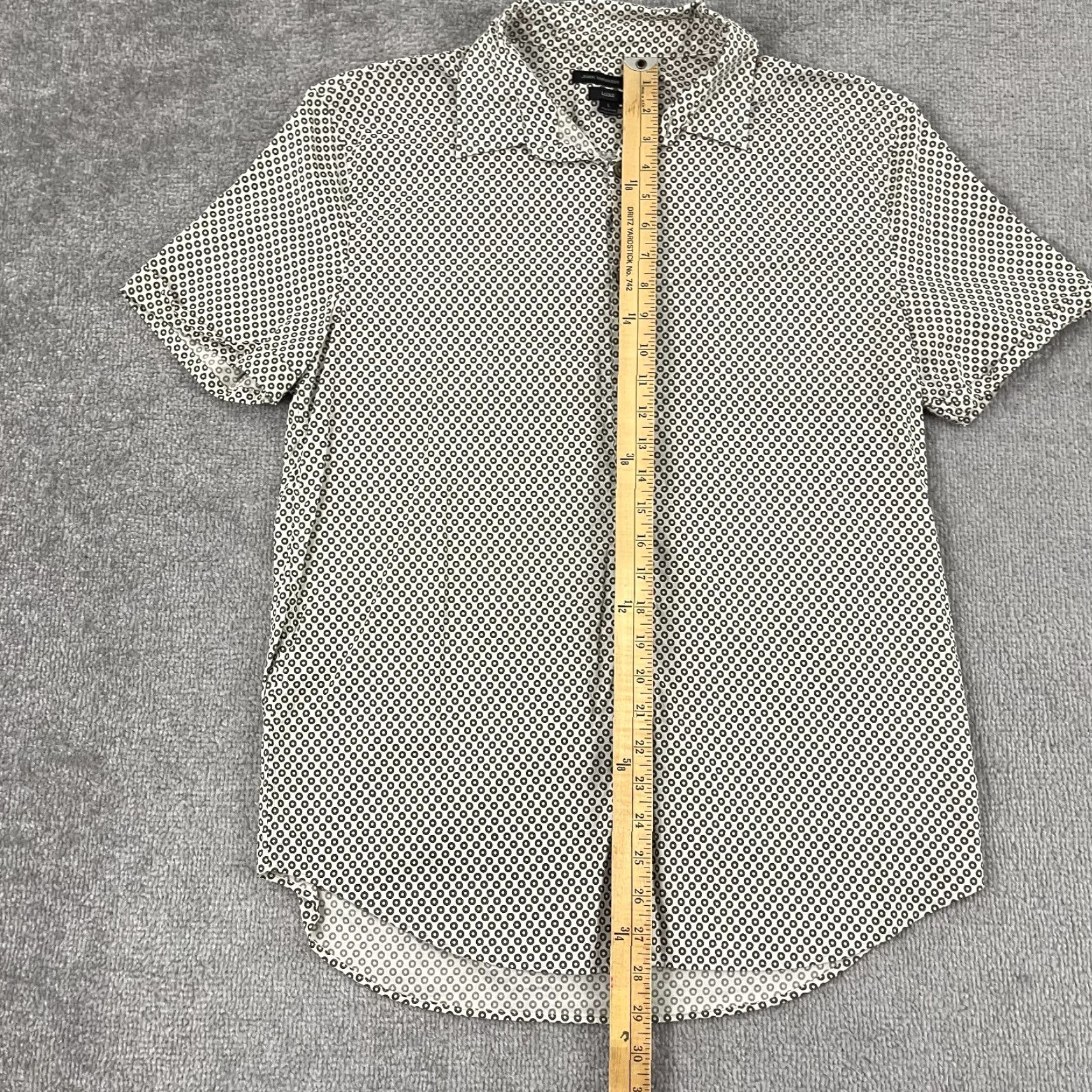 John Varvatos John Varvatos Shirt Mens Large Abstract Geometric Button-Up Casual Luxe White Size US L / EU 52-54 / 3 - 3 Thumbnail