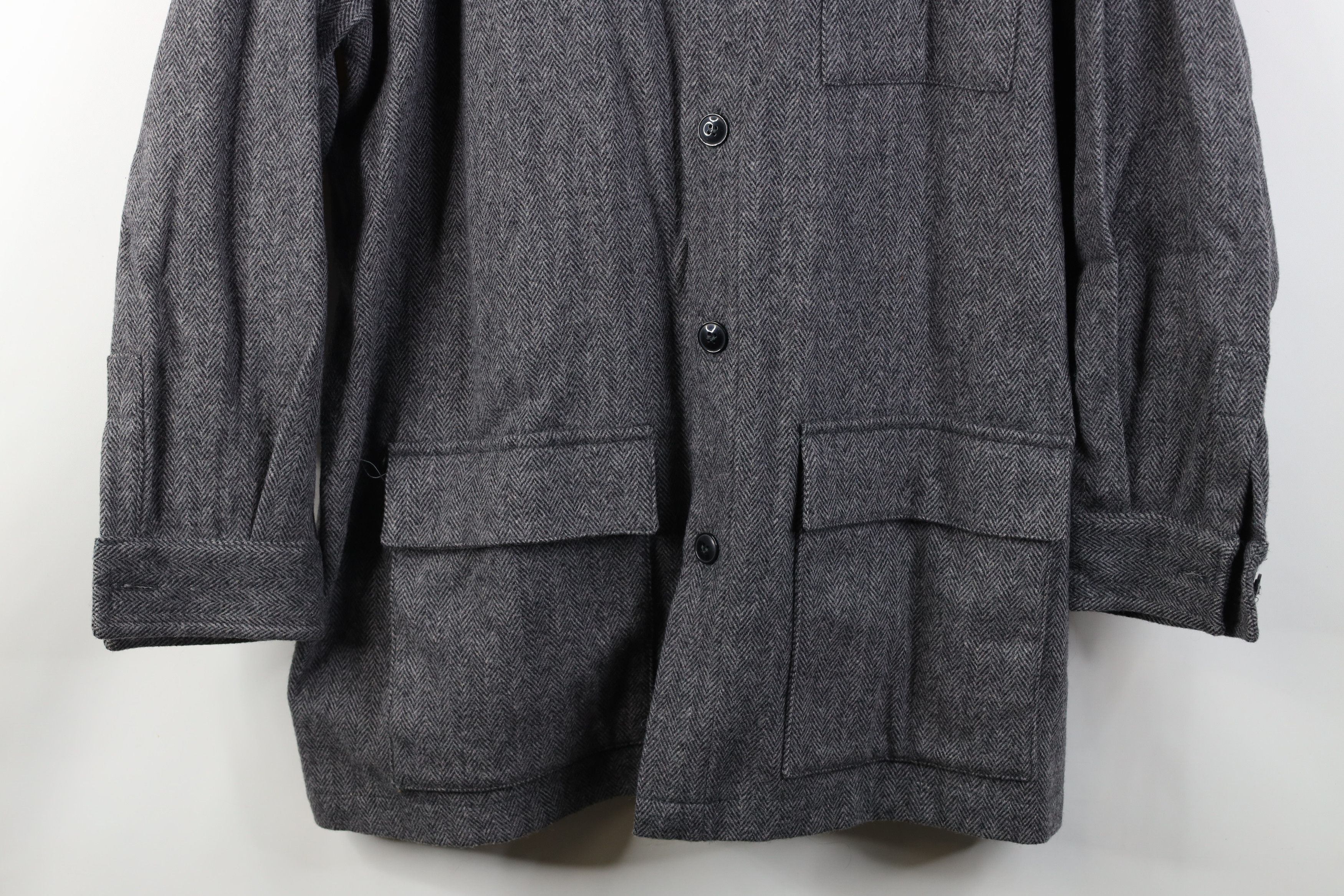 Vintage Vintage 90s Streetwear Herringbone Chore Barn Shirt Jacket Size US L / EU 52-54 / 3 - 3 Thumbnail