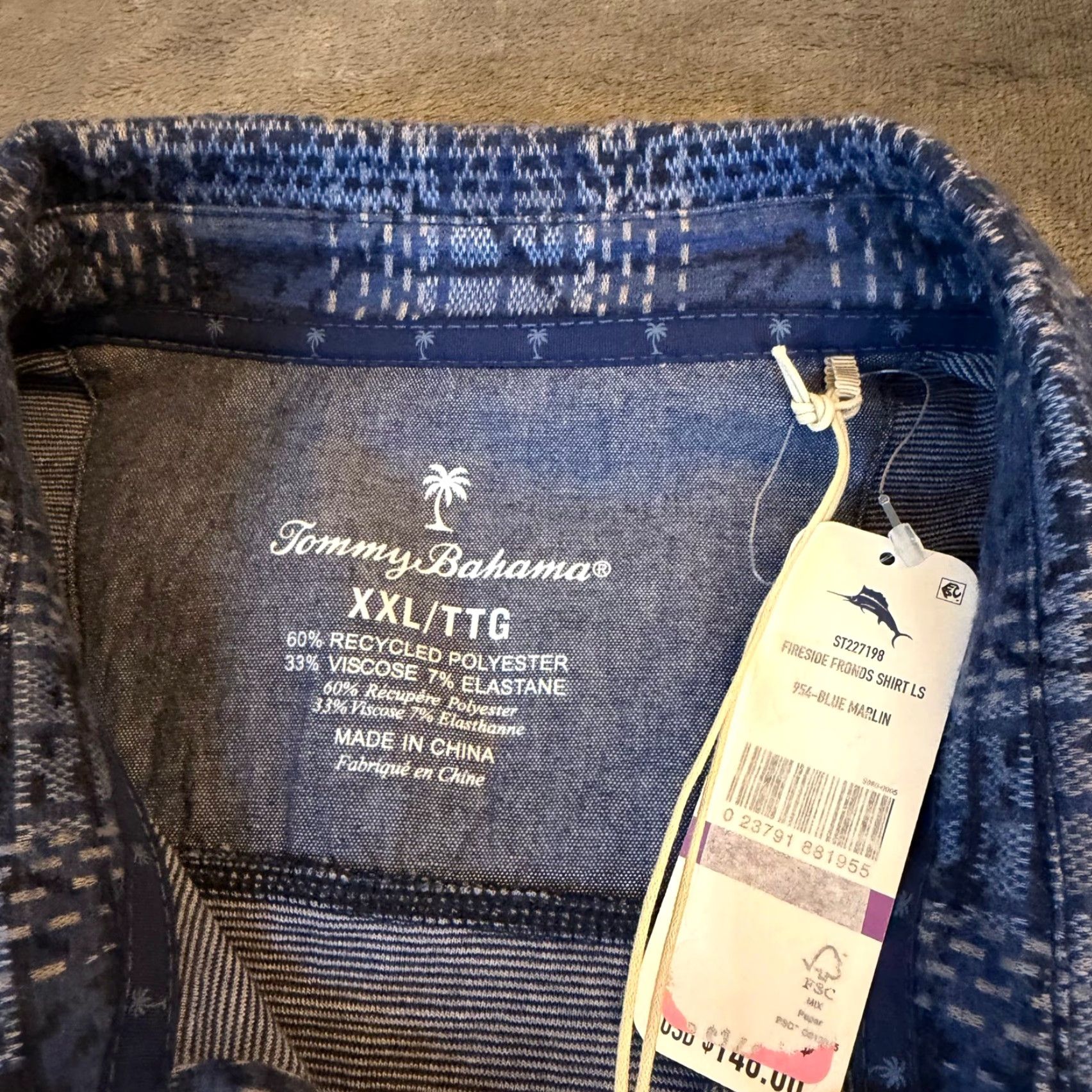 Tommy Bahama Tommy Bahama Plaid Shirt Button-Up Long Sleeve Mens XXL Blue Flannel NWT Casual Hawaiian Resort Wear Button-Up Shirt Size US XXL / EU 58 / 5 - 3 Thumbnail