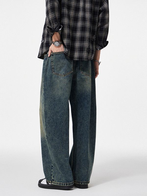 Vintage American High-Street Retro Washed Loose-Fit Curved-Leg Jeans Size US 32 / EU 48 - 5 Thumbnail