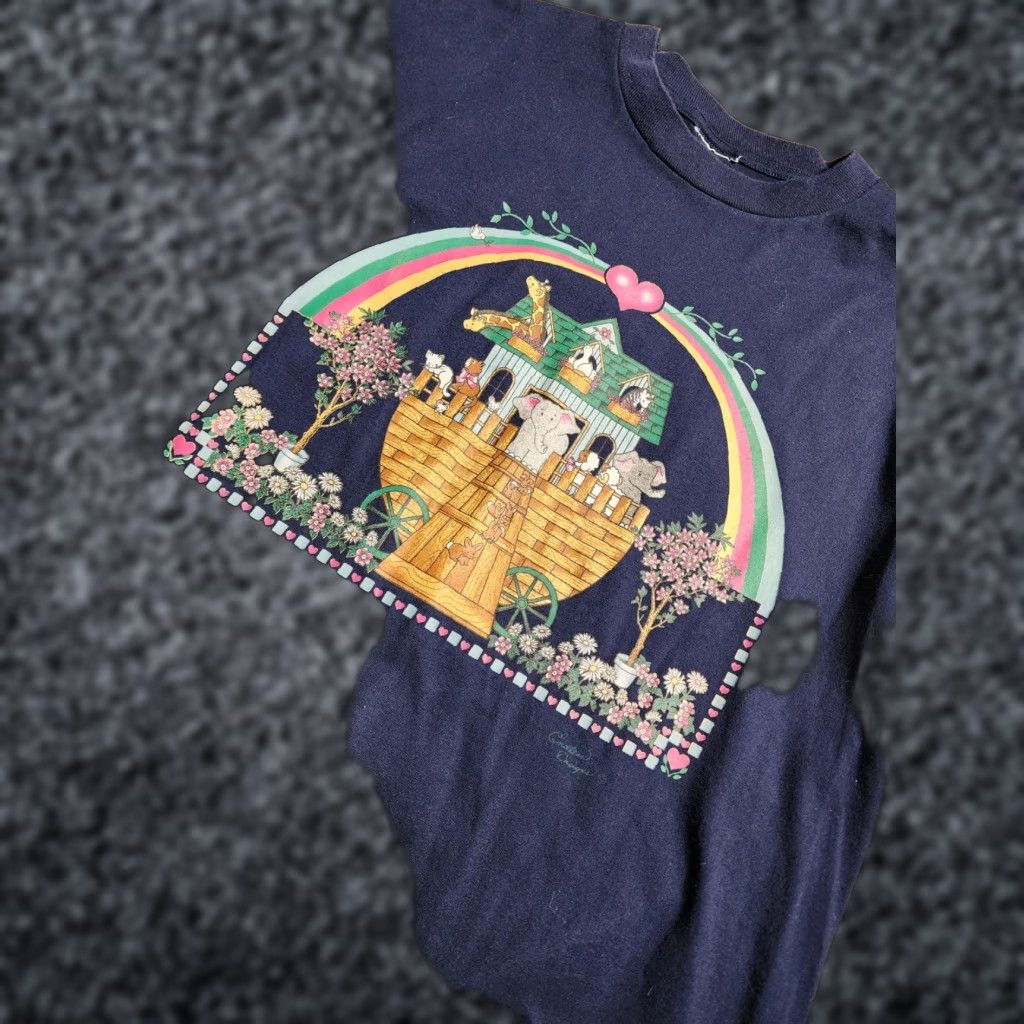 Endless VINTAGE Endless Designs Noah's Ark T-Shirt Adult L Blue 90s Graphic Grandma Mens Size L / US 10 / IT 46 - 1 Thumbnail