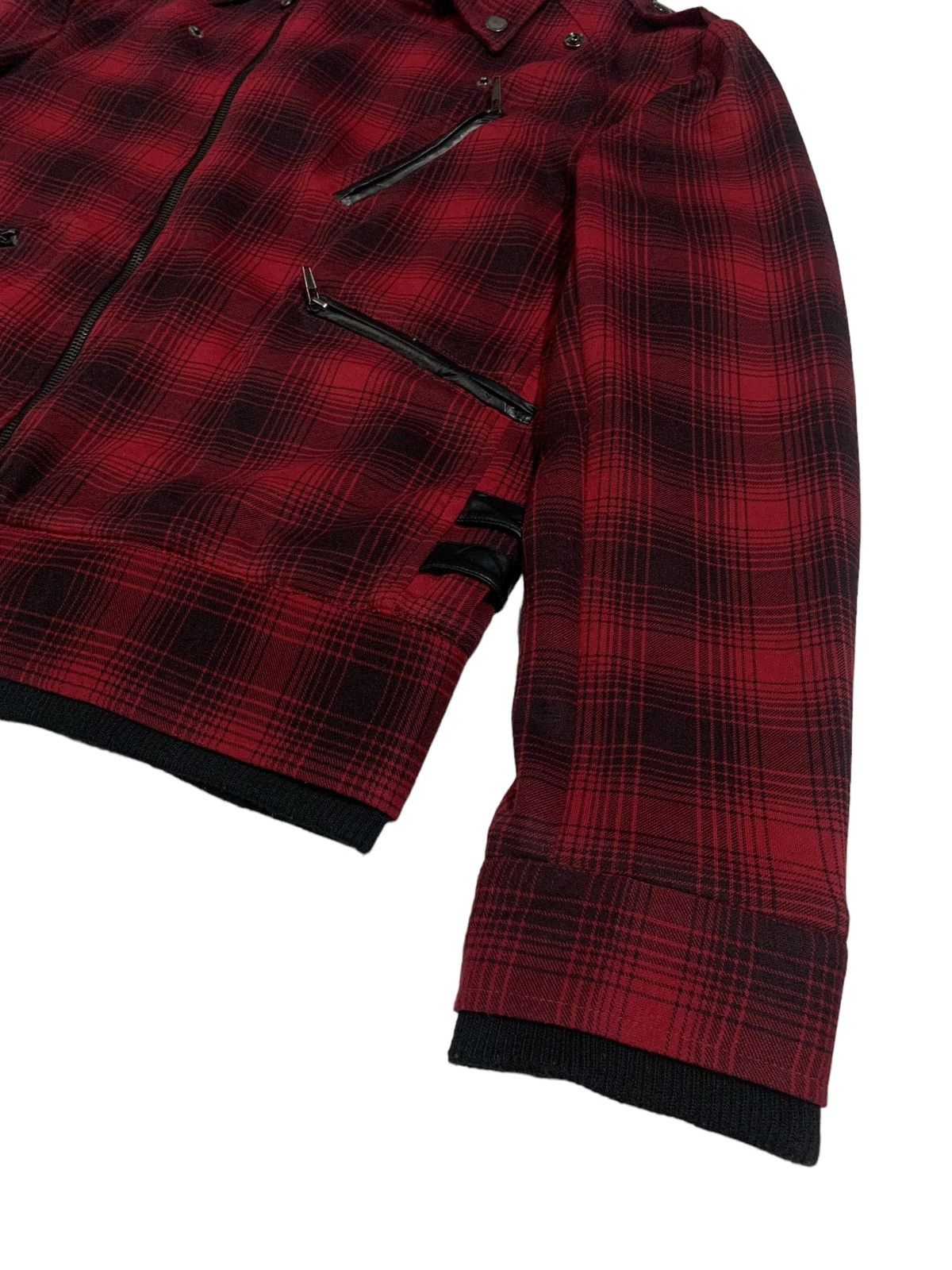 14th Addiction Vintage Japanese Brand Plaid Tartan Punk Biker Jacket Size US M / EU 48-50 / 2 - 12 Thumbnail