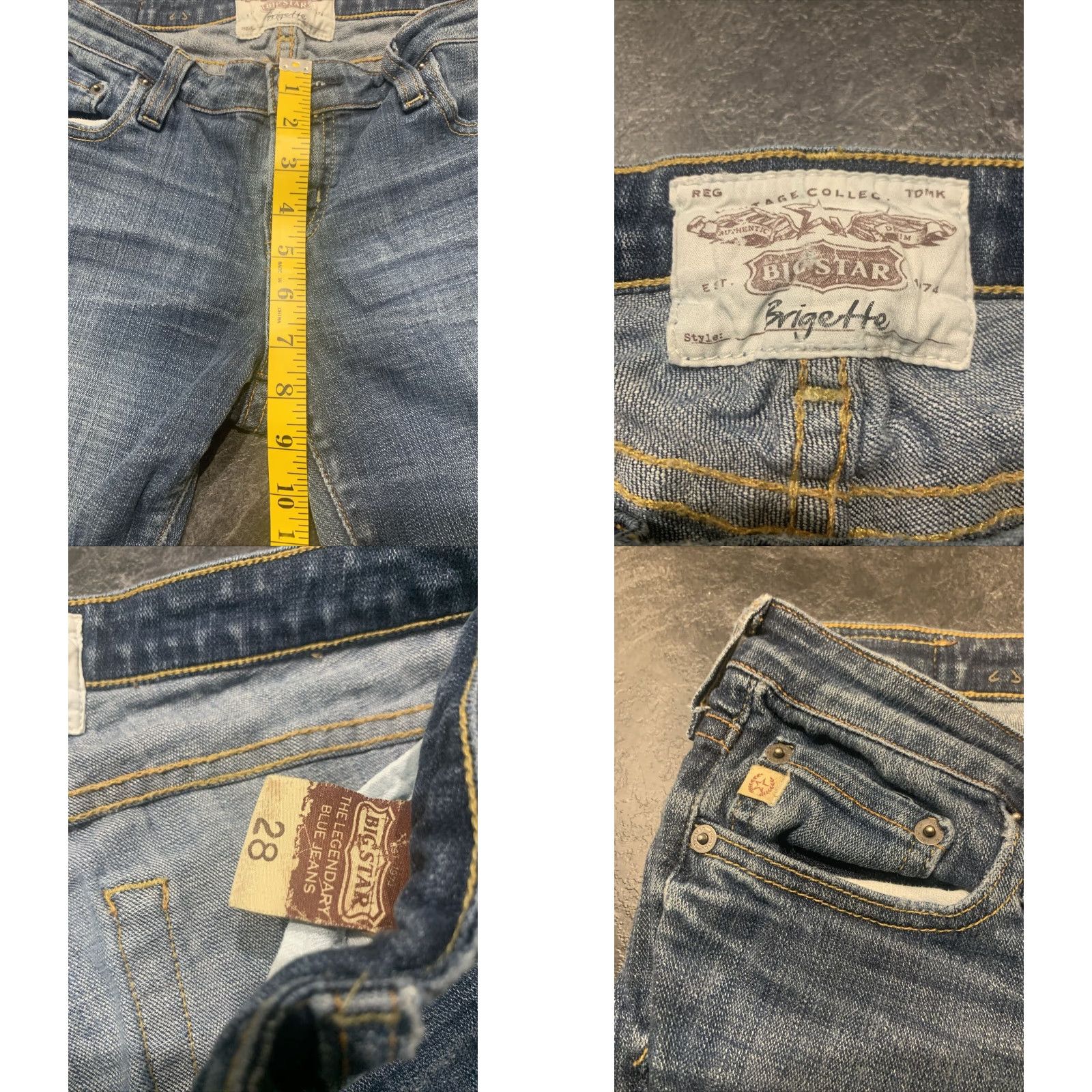 Vintage BIG STAR Women's Tapered Blue Jeans 28R Bridgette Straight Medium Wash Size 28" / US 6 / IT 42 - 8 Thumbnail