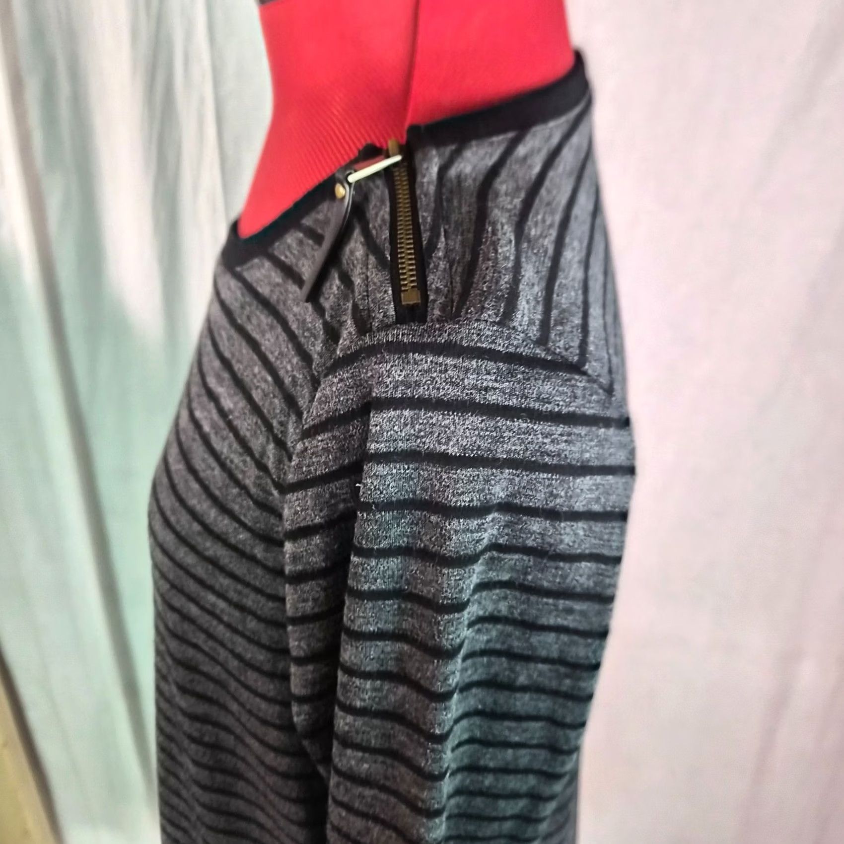 Loft LOFT Ann Taylor Womens Size M Black Stripe Shift Dress Long Sleeve Stretch G063 Dress Size L / US 10 / IT 46 - 5 Thumbnail