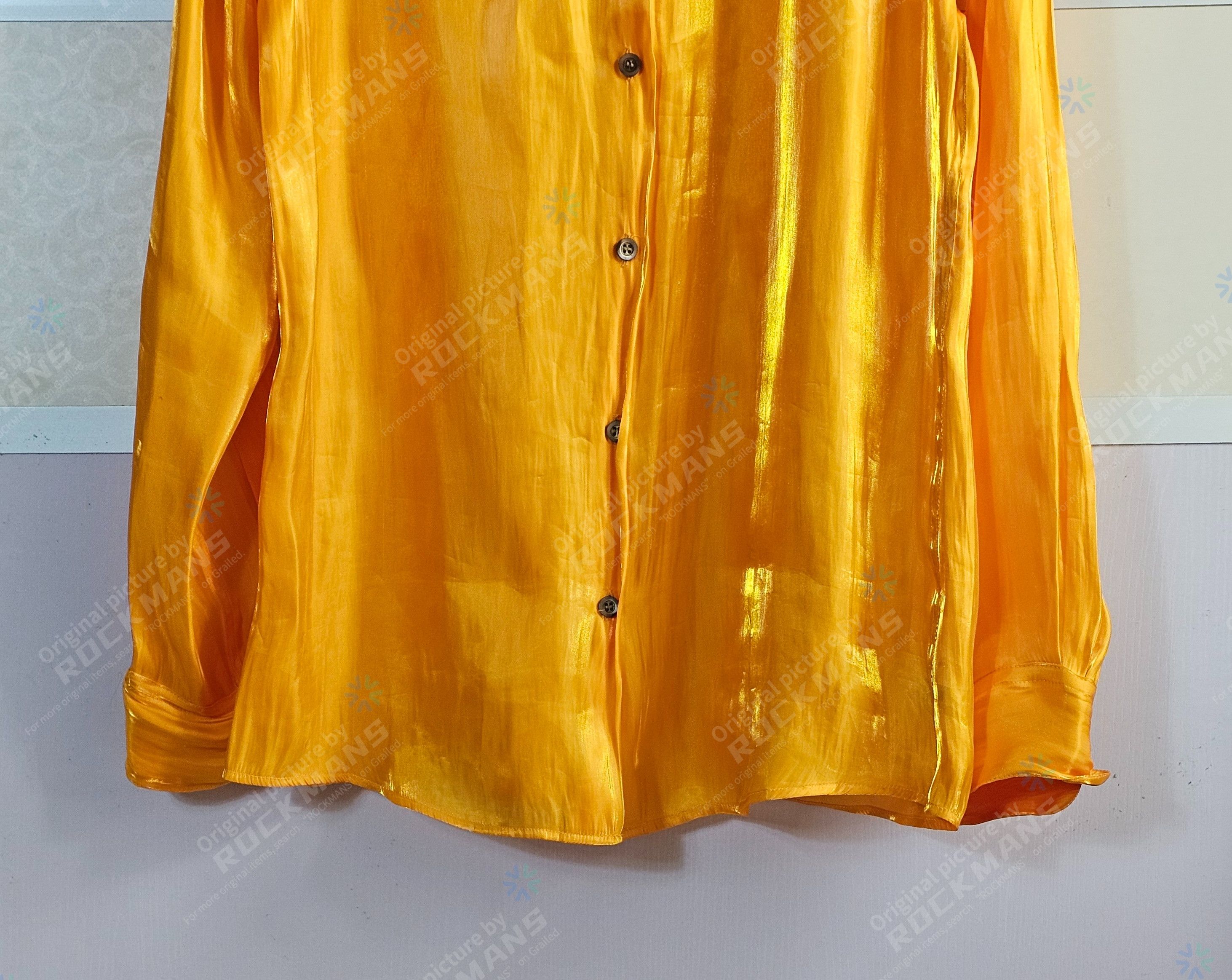 Dries Van Noten Dries Van Noten Unisex Metallic Crinkled-satin Shirt 36 Size M / US 6-8 / IT 42-44 - 2 Thumbnail