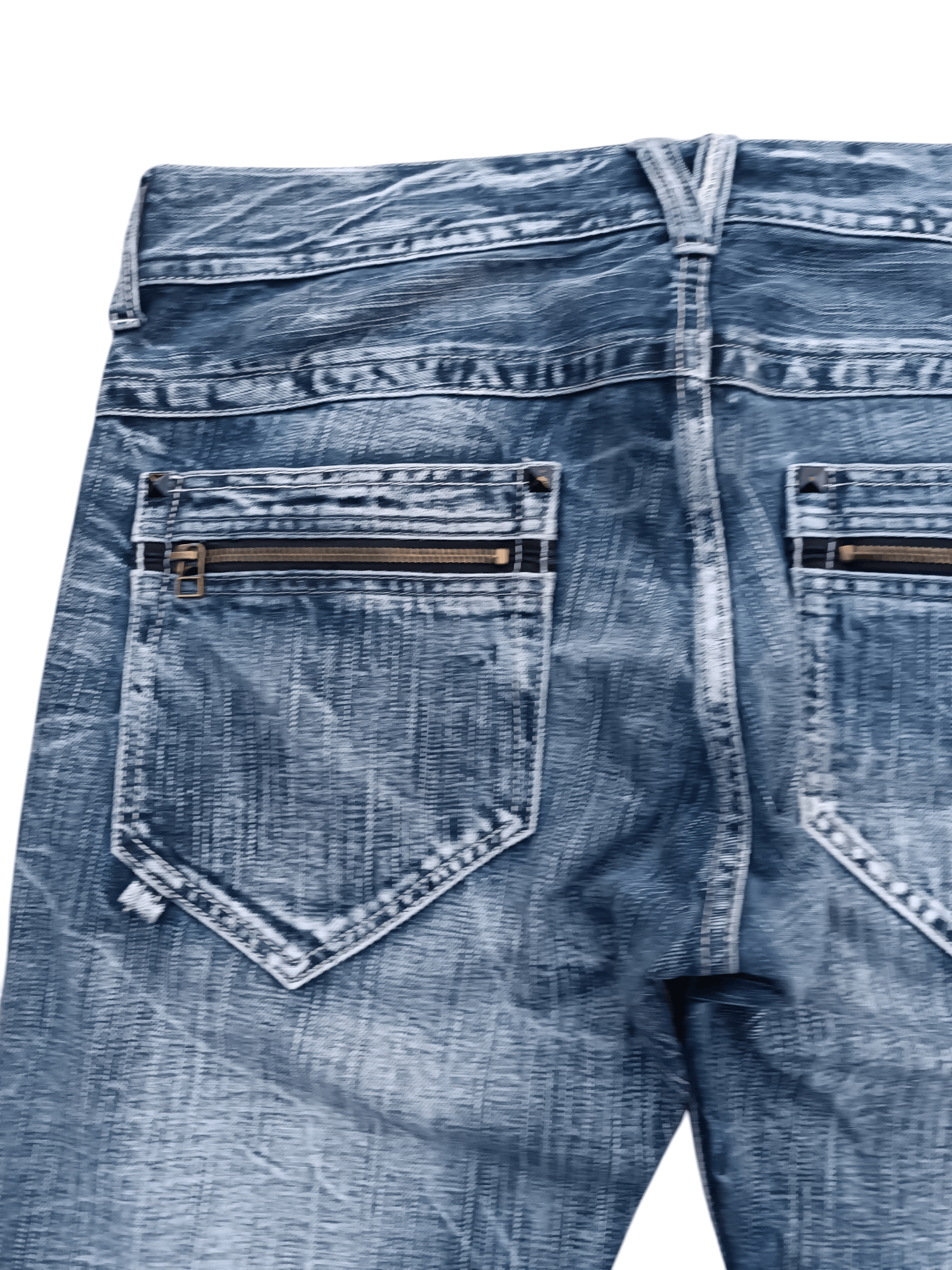 If Six Was Nine FLARED💥SORRIDERE WHISKERS FADED DENIM PANT Size US 34 / EU 50 - 15 Thumbnail