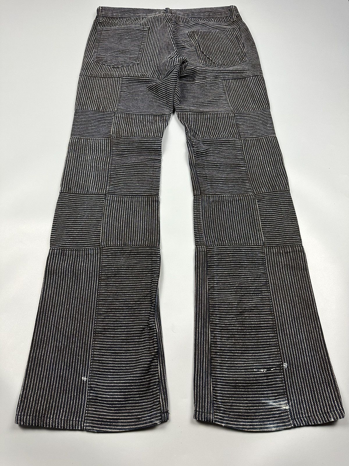 If Six Was Nine × Le Grande Bleu (L.G.B.) 🔥Flared🔥The Difference Rupert Patches Stripe Flared Denim Size US 34 / EU 50 - 4 Thumbnail