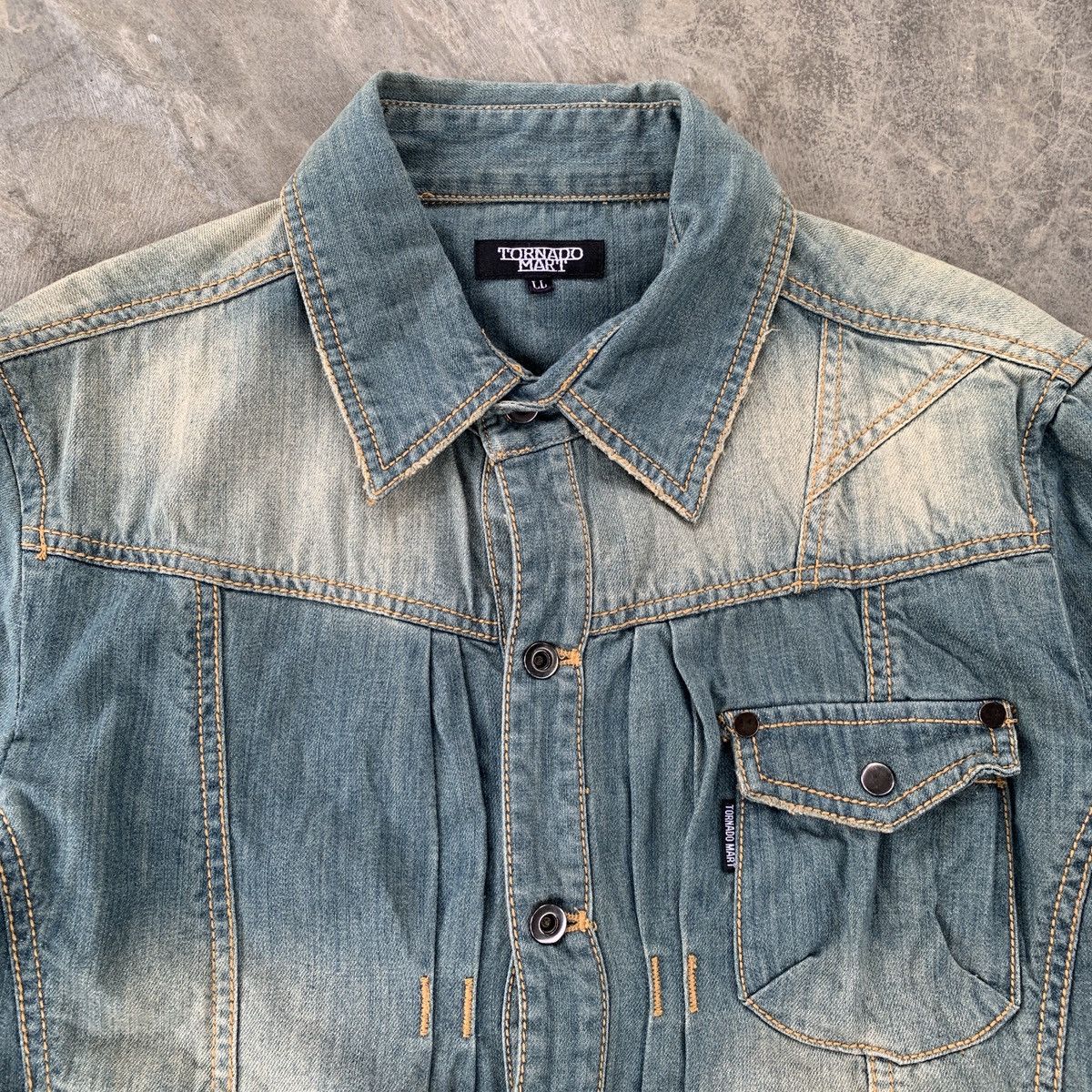 Tornado Mart Tornado Mart Mud Wash Roll Up Chambray Shirt Size US L / EU 52-54 / 3 - 4 Thumbnail