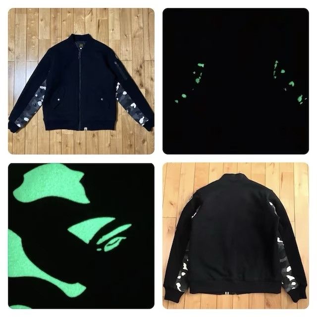 Bape 💫Glow in the dark💫 BAPE Sweat MA-1 bomber jacket city camo Size US L / EU 52-54 / 3 - 1 Thumbnail