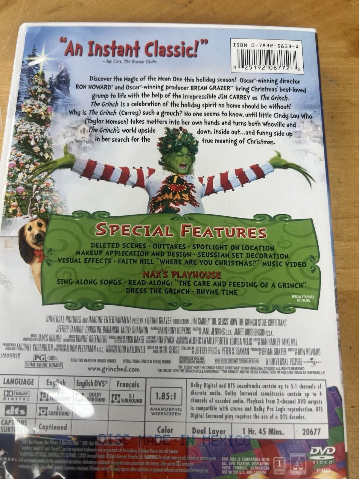 Other Dr. Seuss' How the Grinch Stole Christmas widesceen DVD Size ONE SIZE - 10 Thumbnail