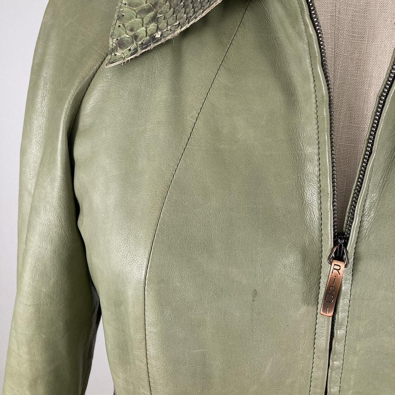 Roberto Cavalli lime green y2k leather snakeskin moto biker jacket Size S / US 4 / IT 40 - 6 Thumbnail