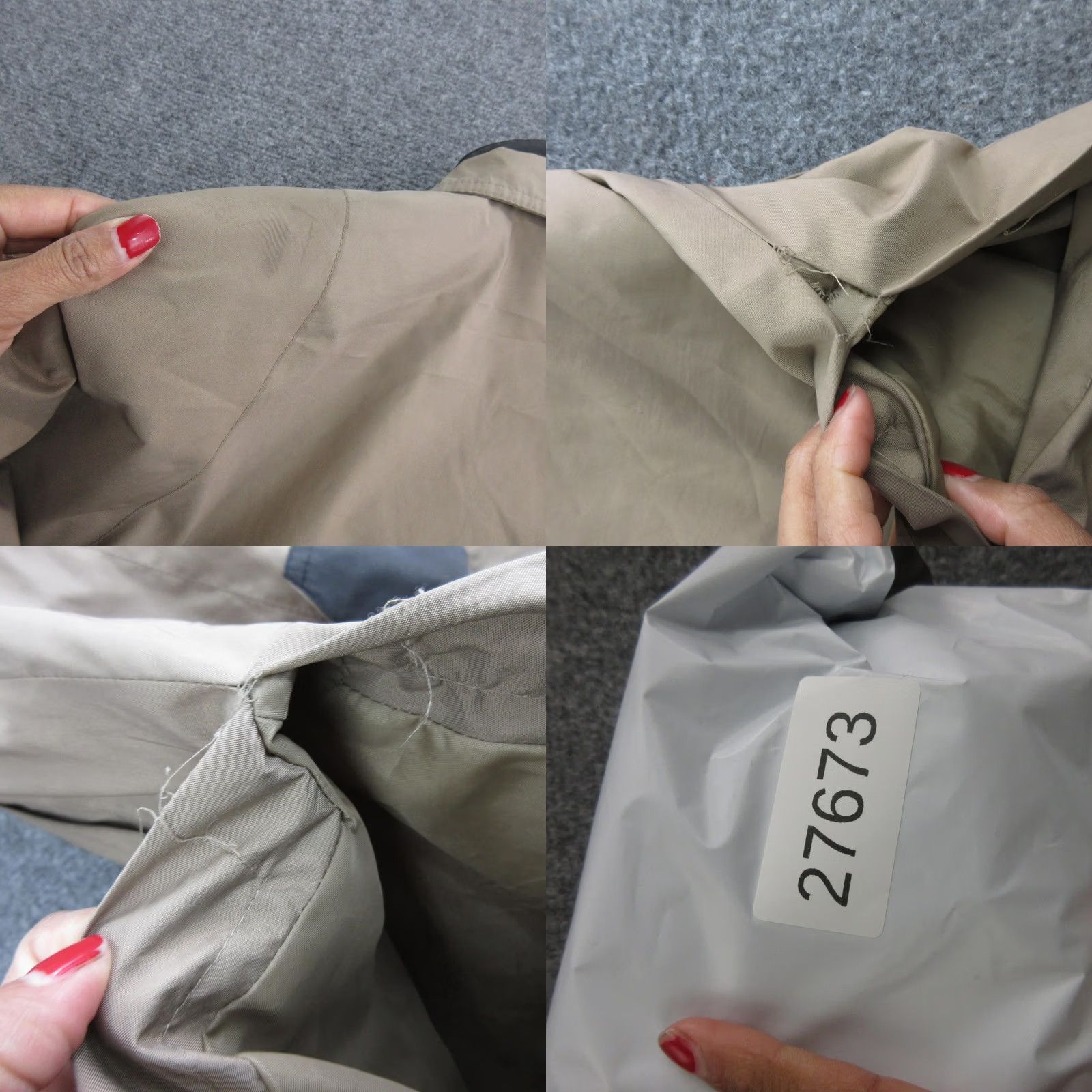 Rains Junge Coat Womens 6 Beige Microfiber Rain Mid Length Zip Pockets Collared Lined Size M / US 6-8 / IT 42-44 - 11 Thumbnail