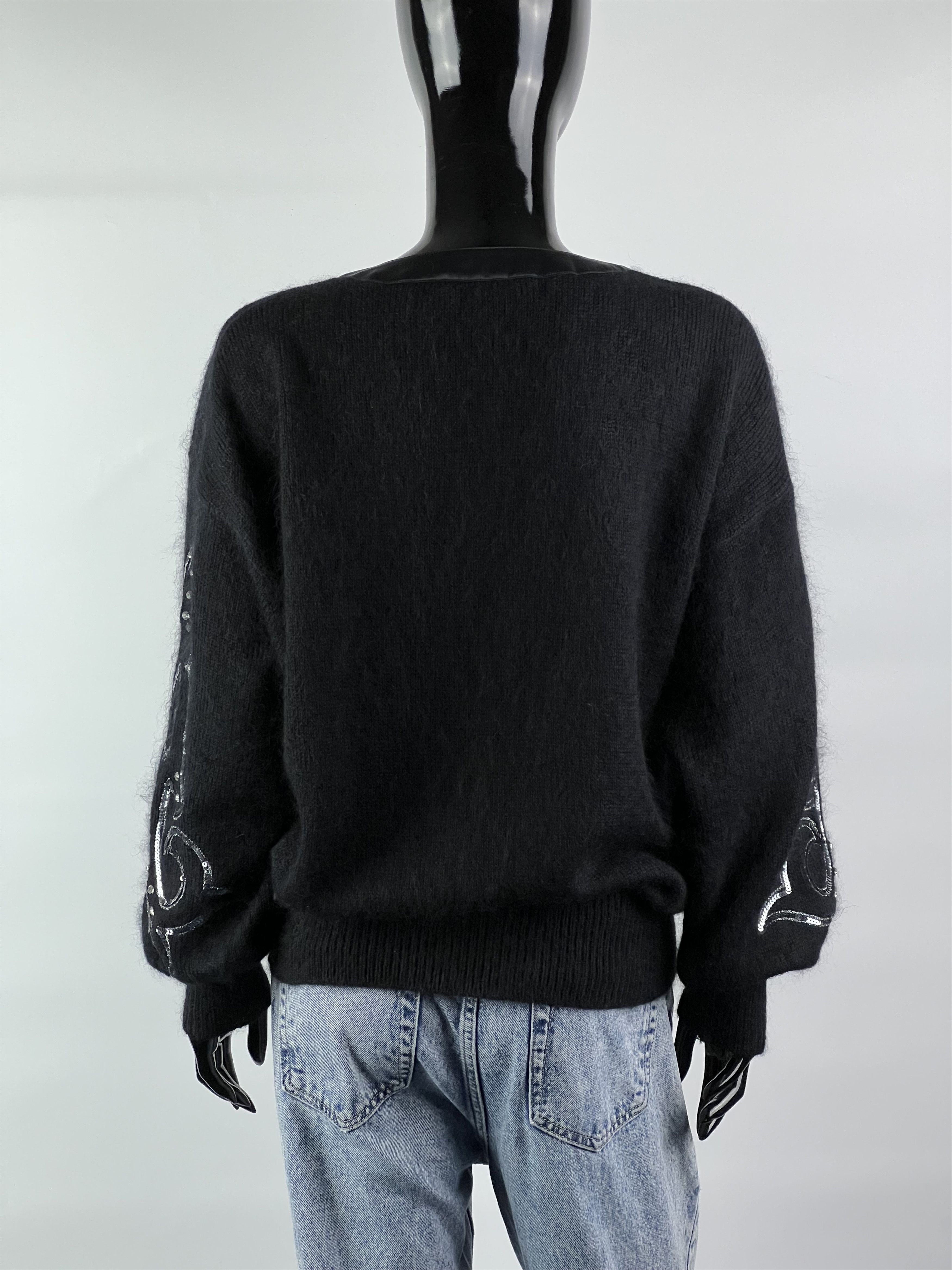 Escada × Vintage Rare VTG Escada by Margaretha Ley Sequins Mohair Sweater 38 Size M / US 6-8 / IT 42-44 - 2 Thumbnail