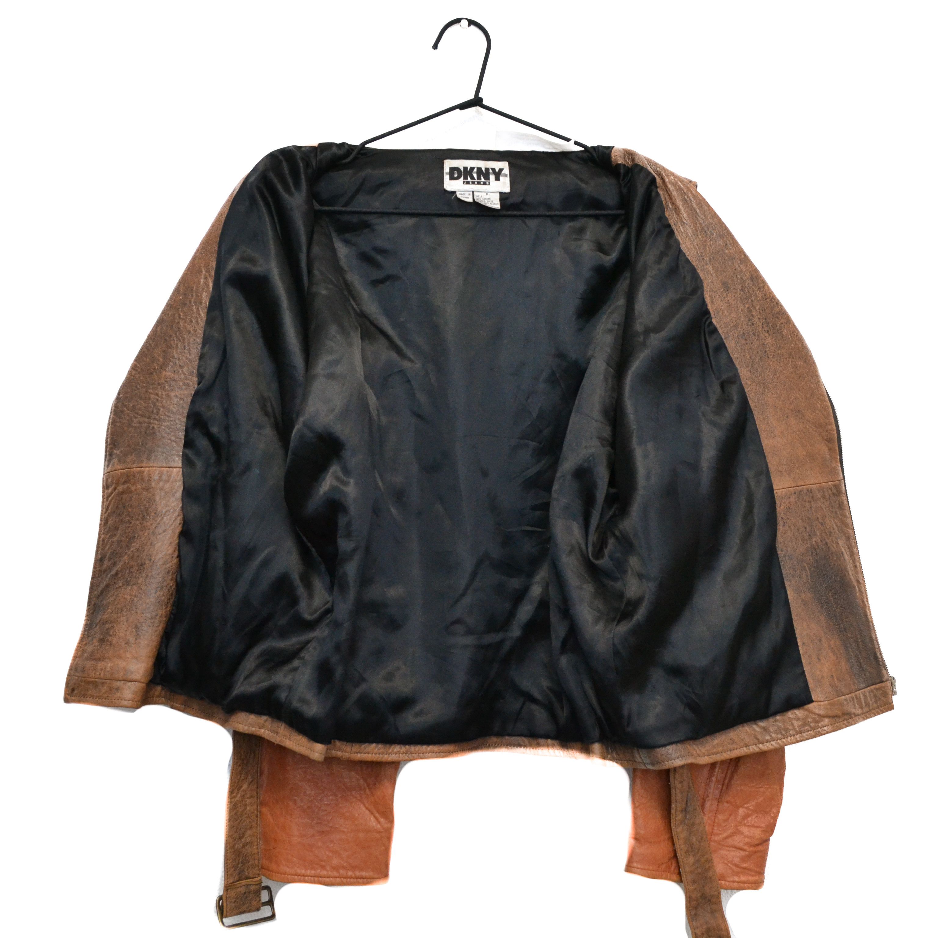 DKNY Vintage 80’ DKNY 100% Leather Men’s Brown Motorcycle Style Size US S / EU 44-46 / 1 - 10 Thumbnail