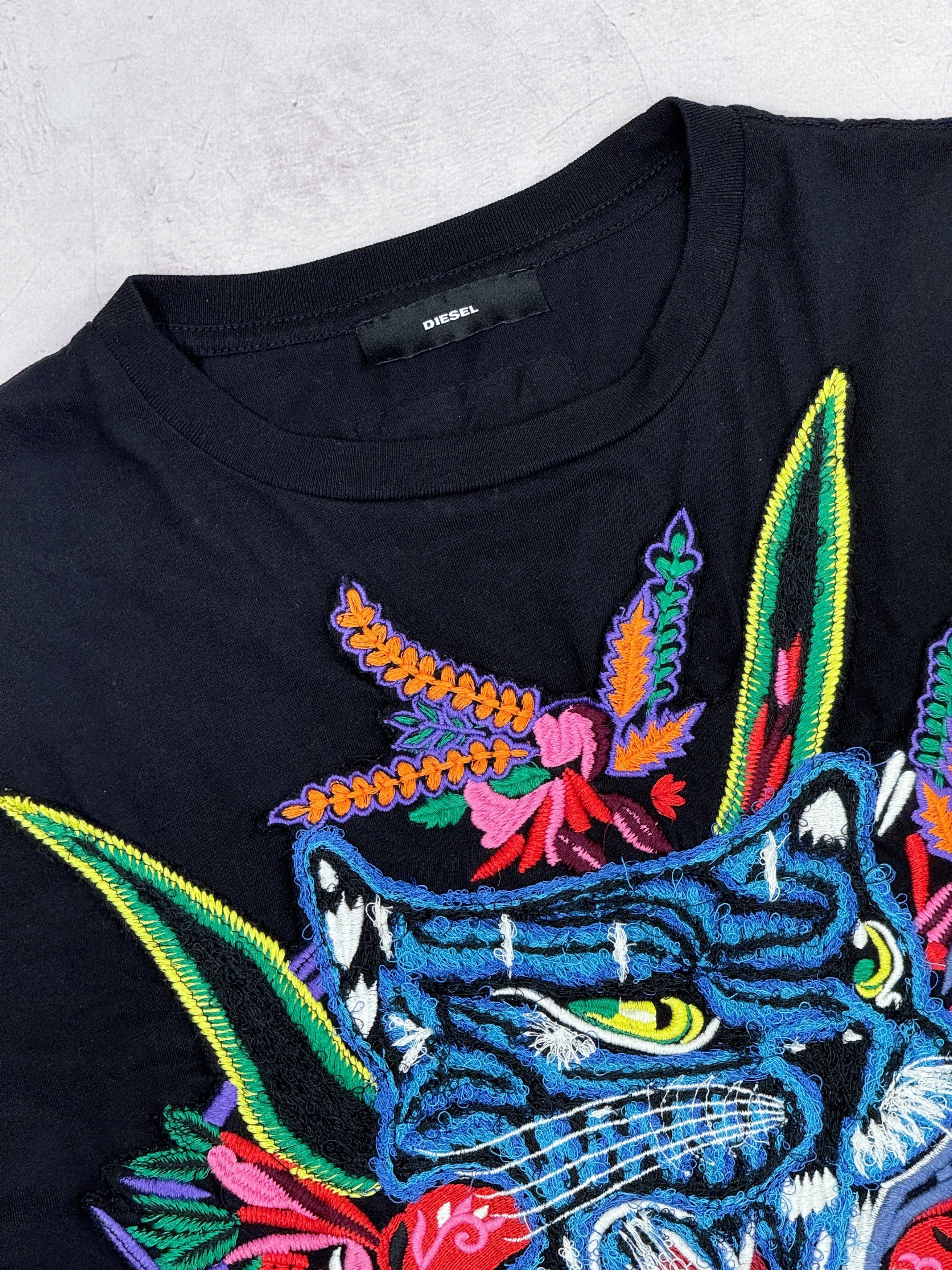 Diesel Diesel T-Shirt Braves Cat & Flowers Embroidered Size US M / EU 48-50 / 2 - 4 Thumbnail