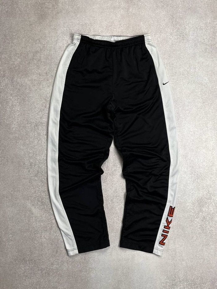 Nike × Vintage VINTAGE NIKE SWOOSH BAGGY FLARED TRACK PANTS FLARED Y2K L Size US 32 / EU 48 - 1 Thumbnail