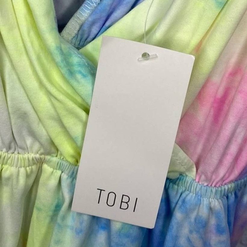 Other TOBI Chill With Me Pink Tie Dye Romper Medium Pastel Rainbow Size 30" / US 8 / IT 44 - 7 Thumbnail