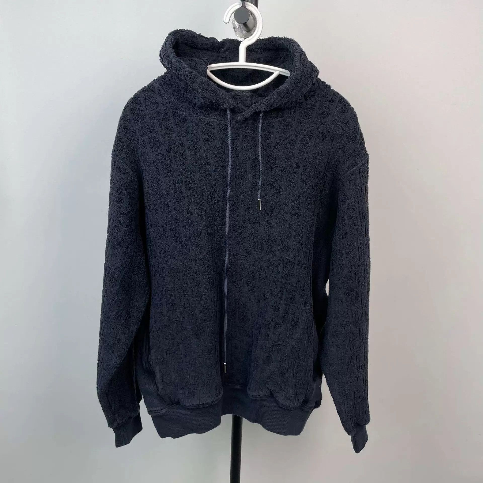 Dior Blue Textured Hoodie with Drawstring Size US M / EU 48-50 / 2 - 1 Thumbnail