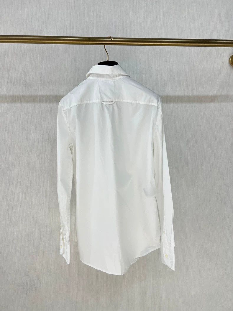 Prada Prada White Shirt with Black Ribbon Collar-2506 Size M / US 6-8 / IT 42-44 - 2 Thumbnail