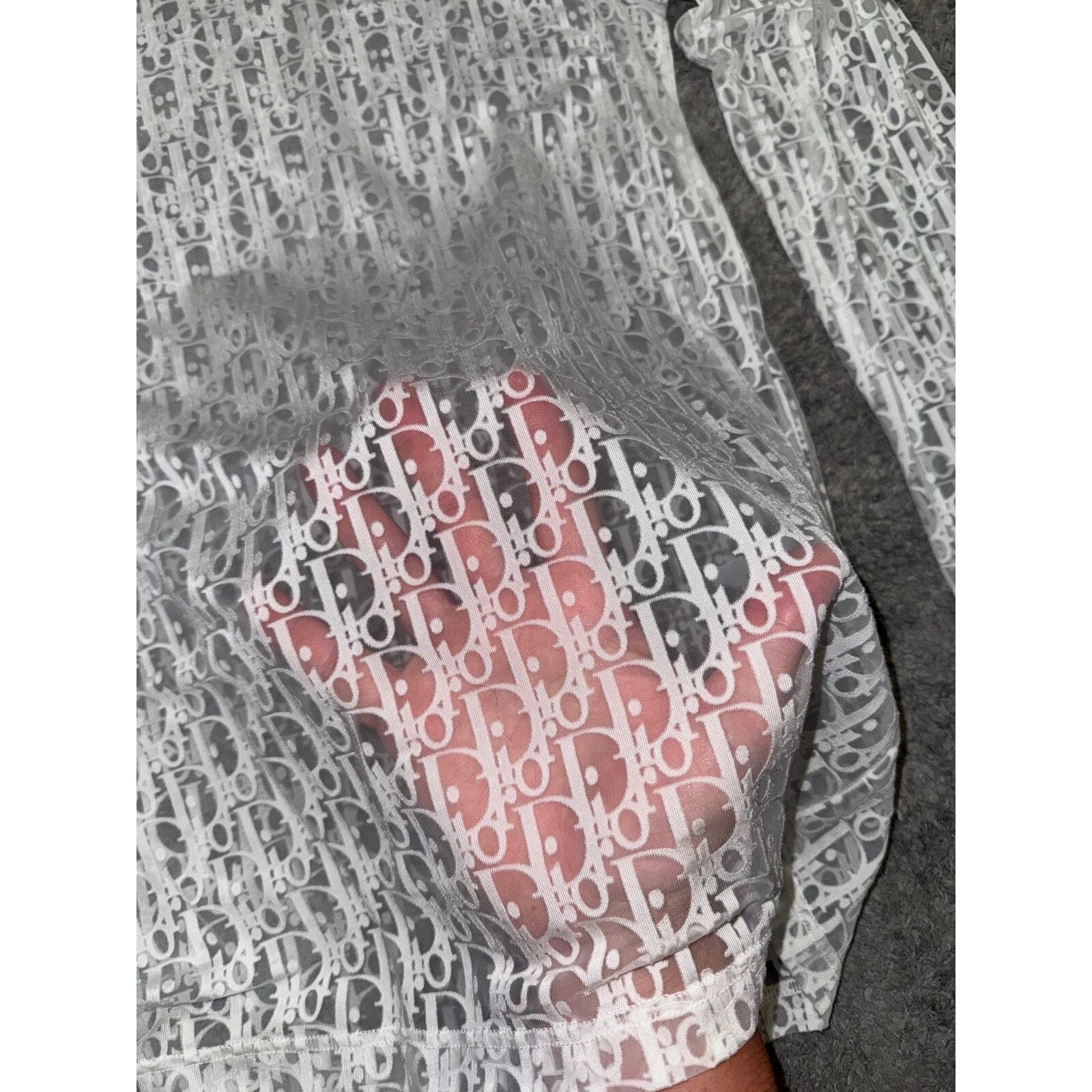 Dior Dior Oblique Sheer Transparent See Through Long Sleeve Size US XL / EU 56 / 4 - 4 Thumbnail