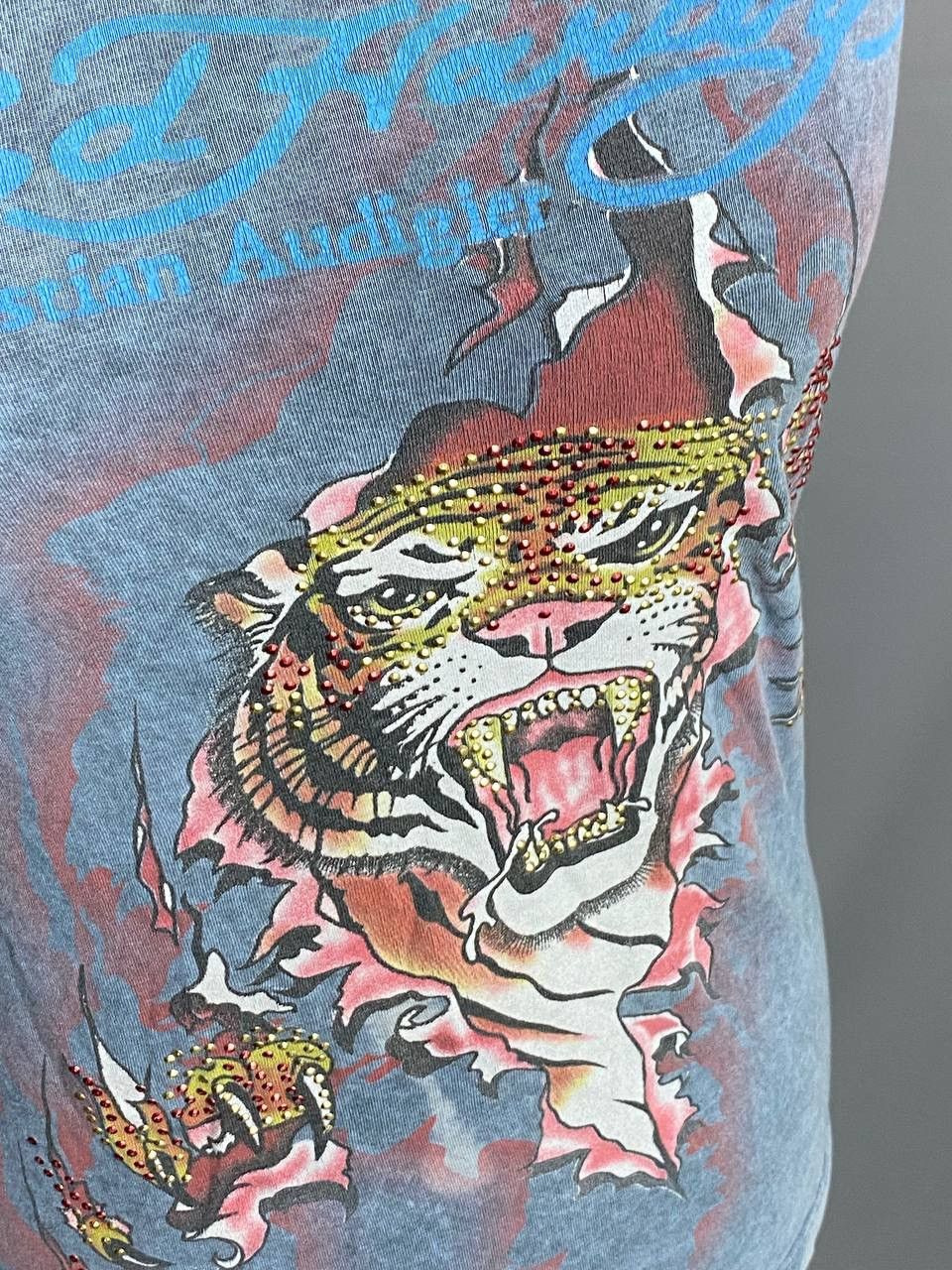 Ed Hardy Ed Hardy Tiger Rhinestone Graphic T-Shirt Y2K Christian XS/S Size XS / US 0-2 / IT 36-38 - 4 Thumbnail