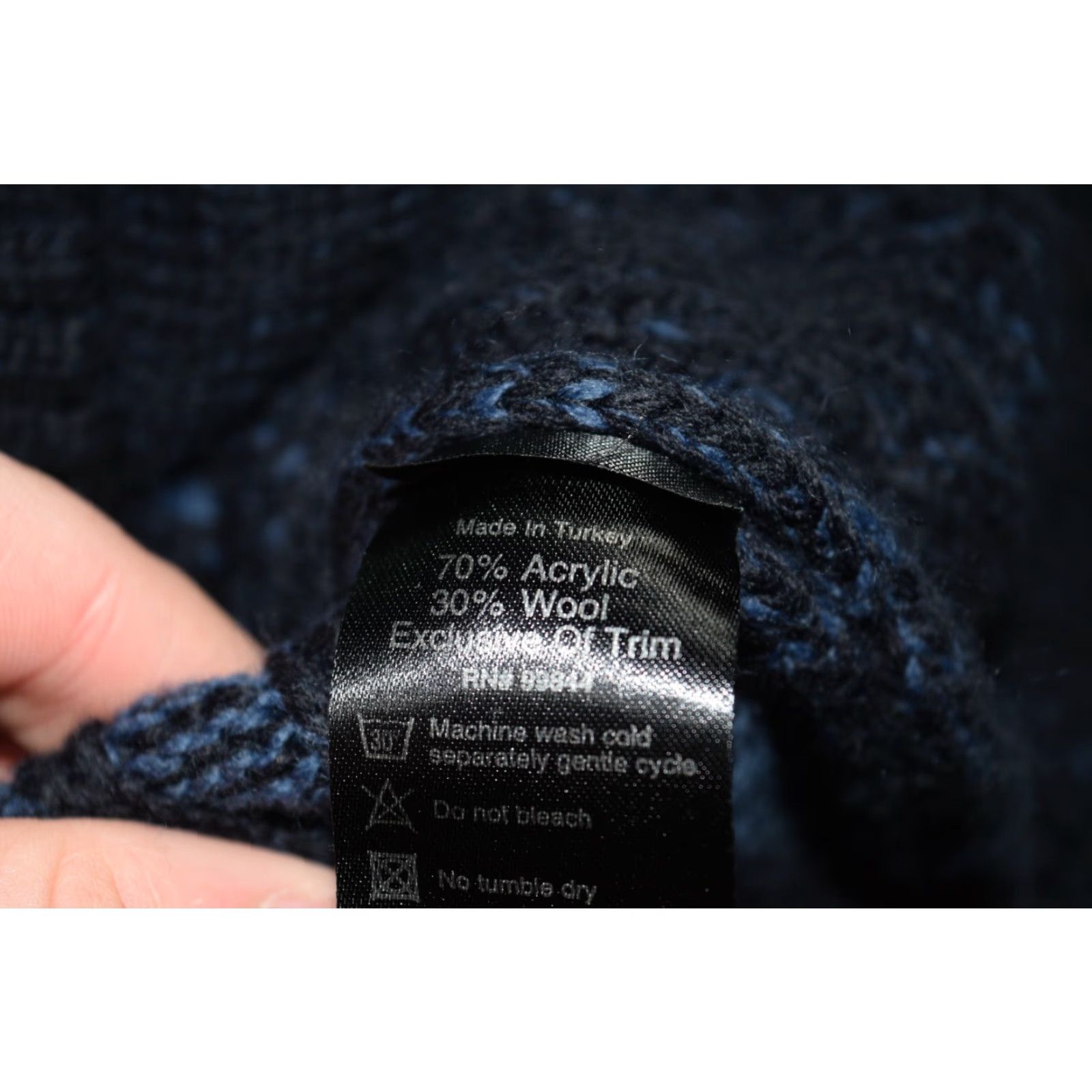 Vintage LCR Luxury Cardigan Sweater XL Navy Blue Chunky Knit Button Buckle Collared Mens Size US XL / EU 56 / 4 - 6 Thumbnail