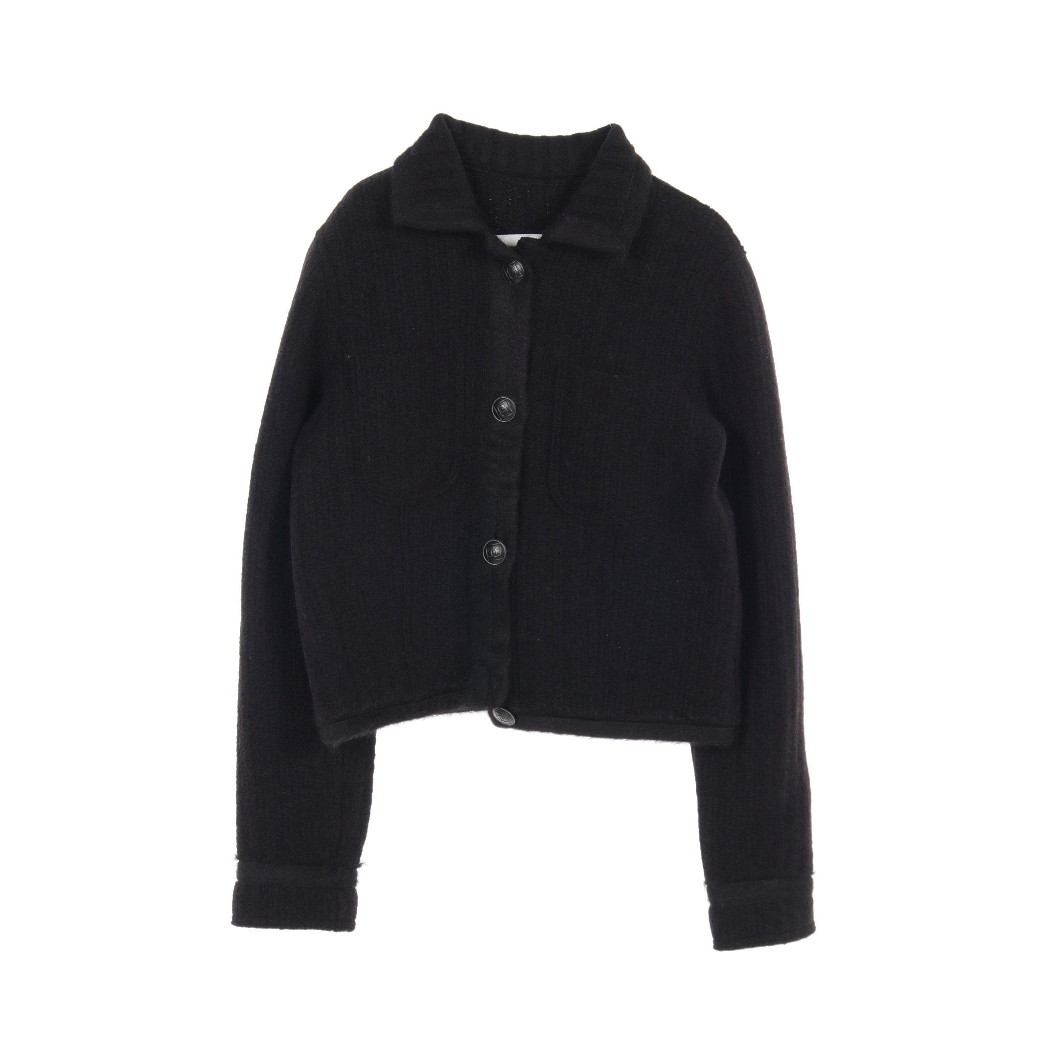 Chanel Chanel Sports Line Cocomark Button Jacket Wool Black Size ONE SIZE - 1 Thumbnail