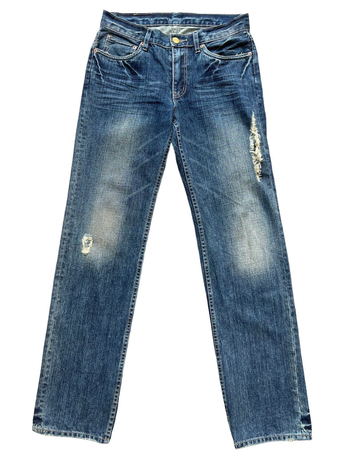Japanese Brand Japanese Brand Distressed Ripped Faded Denim Jeans 34x34.5 Size US 34 / EU 50 - 1 Thumbnail