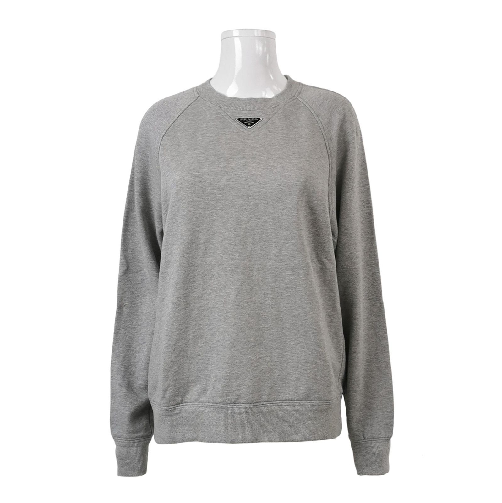 Prada Prada Gray Cotton Logo Crewneck Sweatshirt - dmc Size XS / US 0-2 / IT 36-38 - 1 Thumbnail