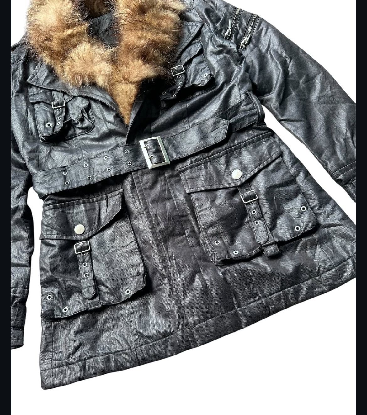 Tornado Mart 2000s Tornado Mart Belt Gimmick Fur Wax Jacket Lgb Ifsix Size US M / EU 48-50 / 2 - 5 Thumbnail