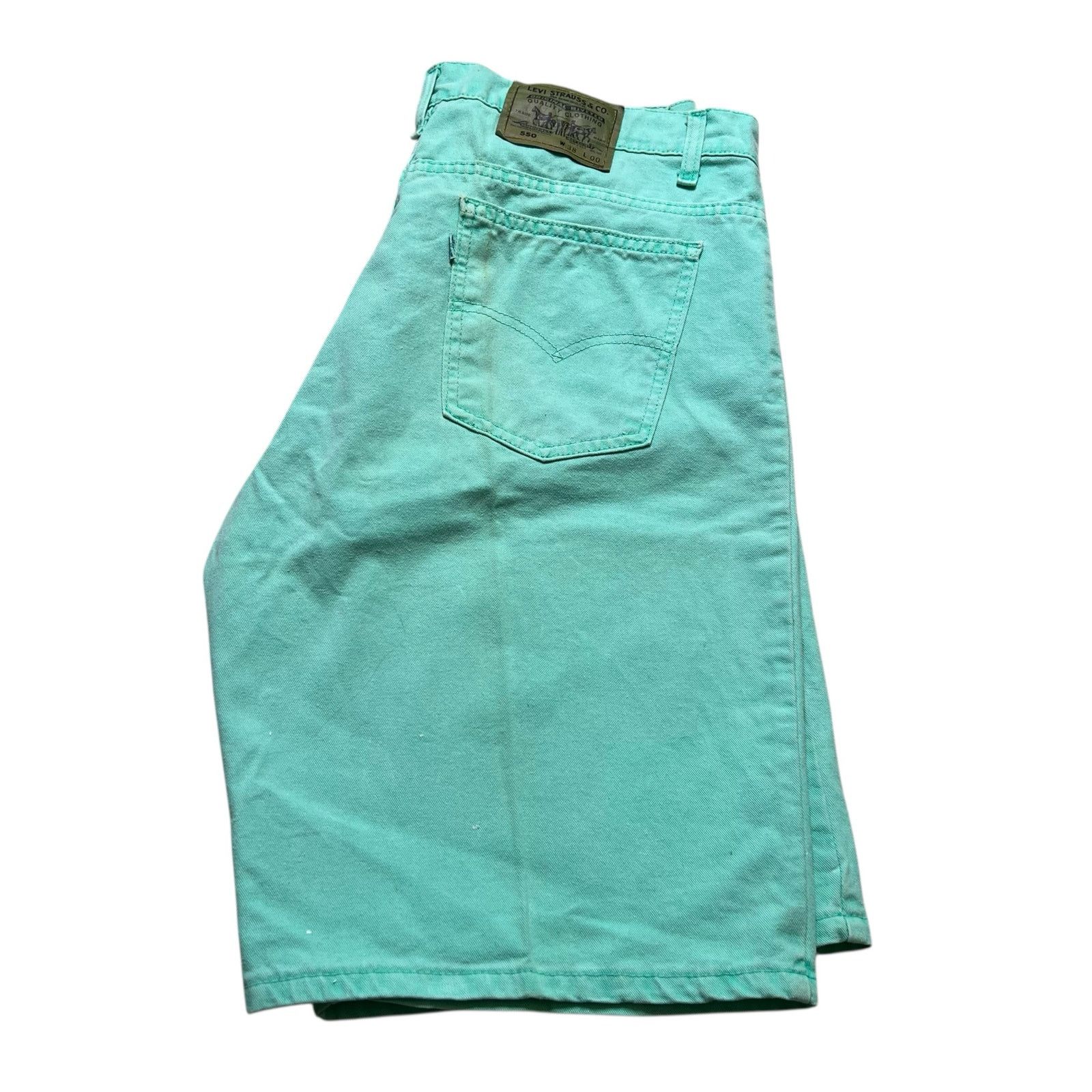 Levi's Vintage Levi’s 550 Mint Green Denim Shorts USA Men’s 38 Size US 38 / EU 54 - 6 Thumbnail