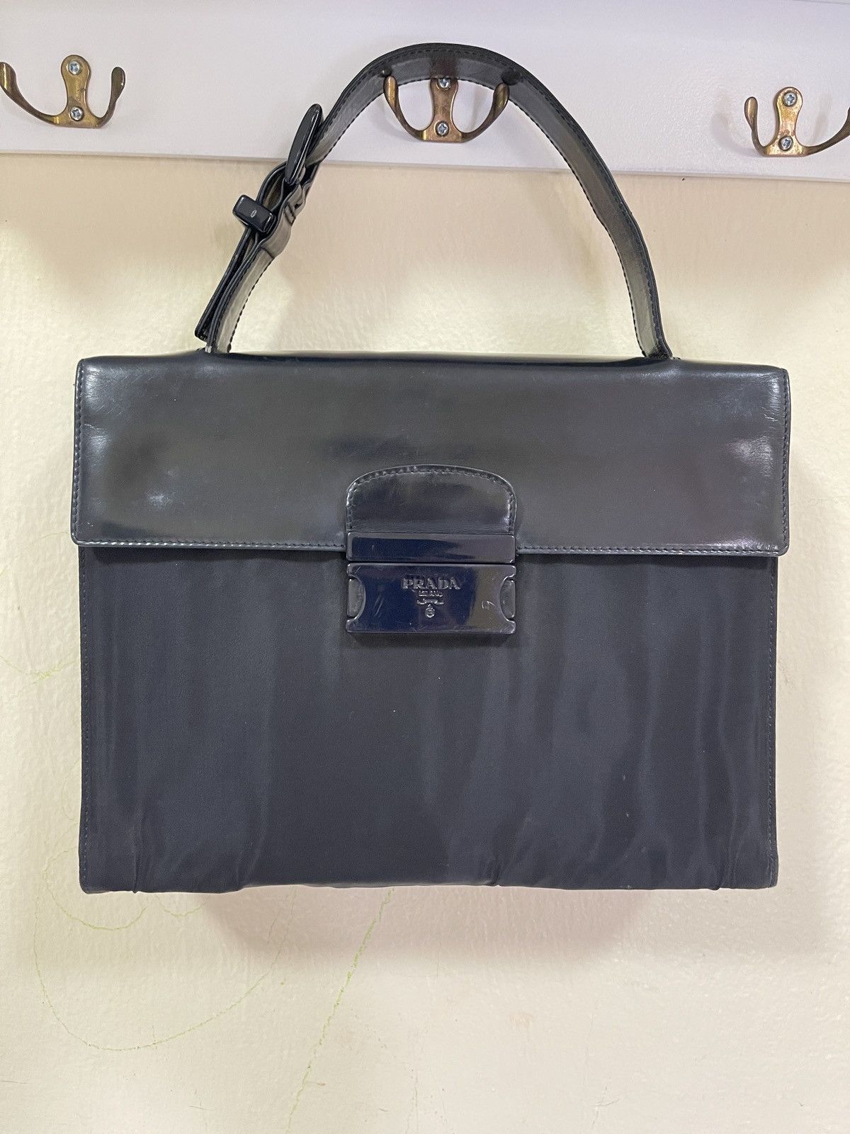 Prada Enamel Tessuto Bag Made In Italy